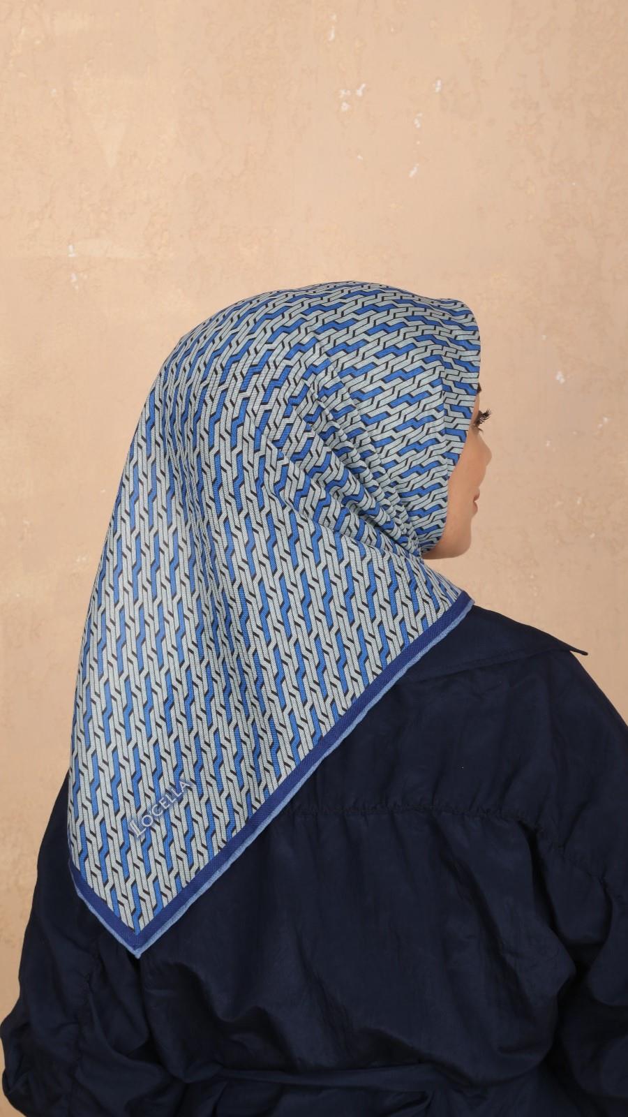 Locella Soft Pamuk Eşarp Mavi-4