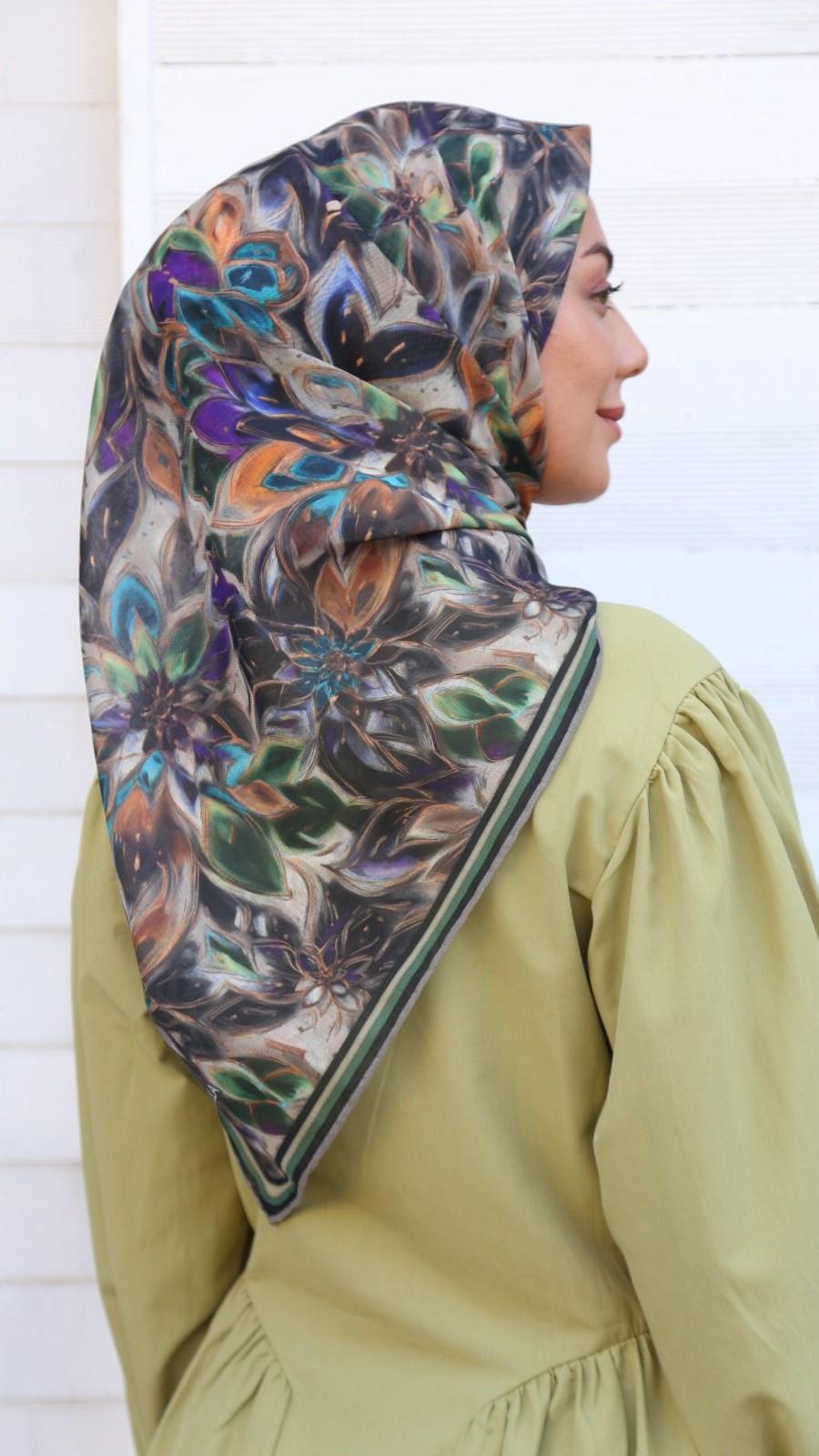 Locella Soft Pamuk Eşarp Koyu Yeşil-11