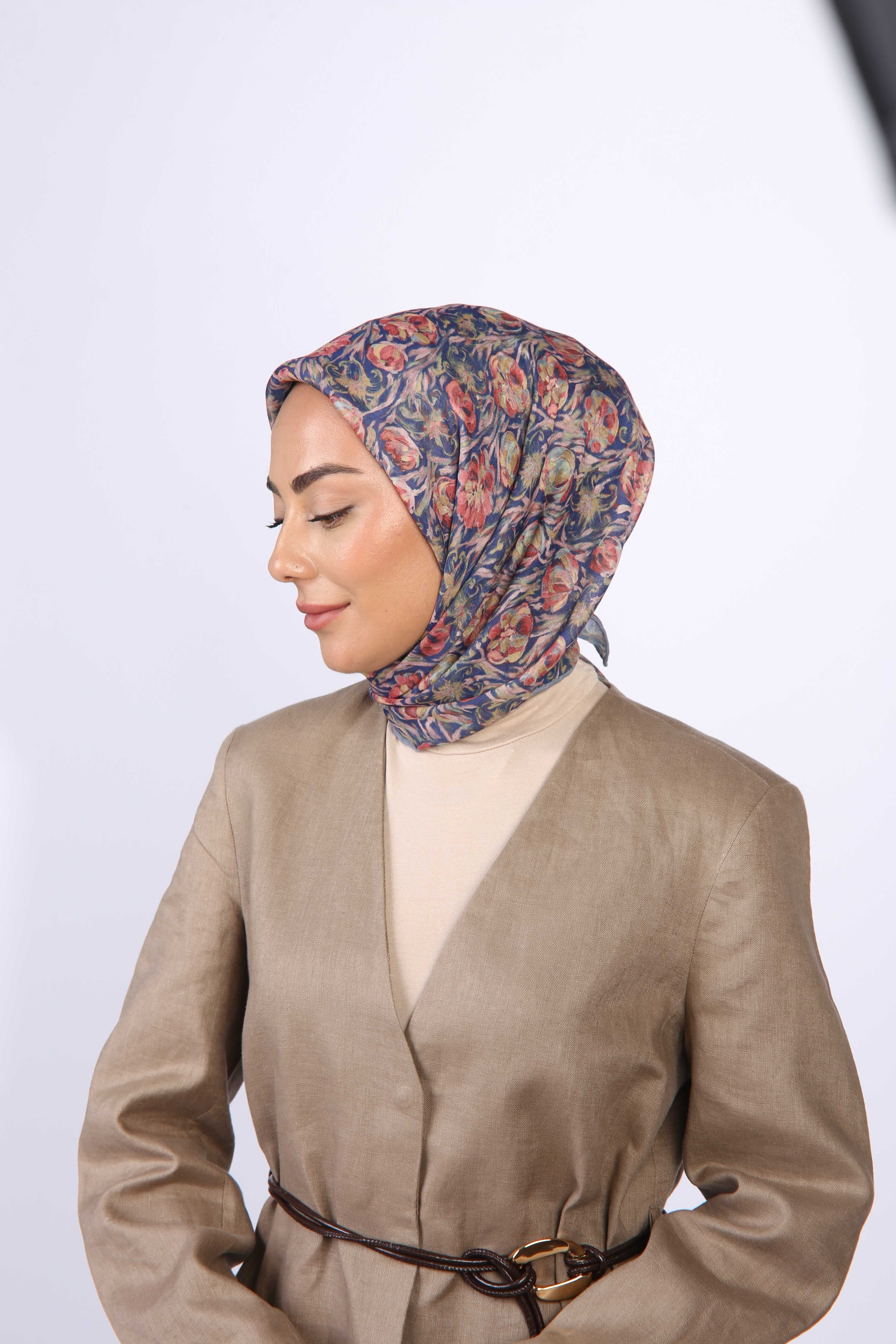 Locella Soft Pamuk Eşarp Lacivert