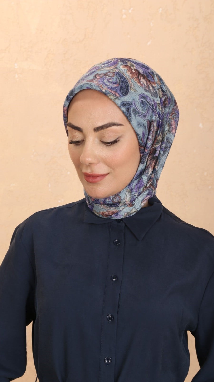 Locella Soft Pamuk Eşarp Mavi