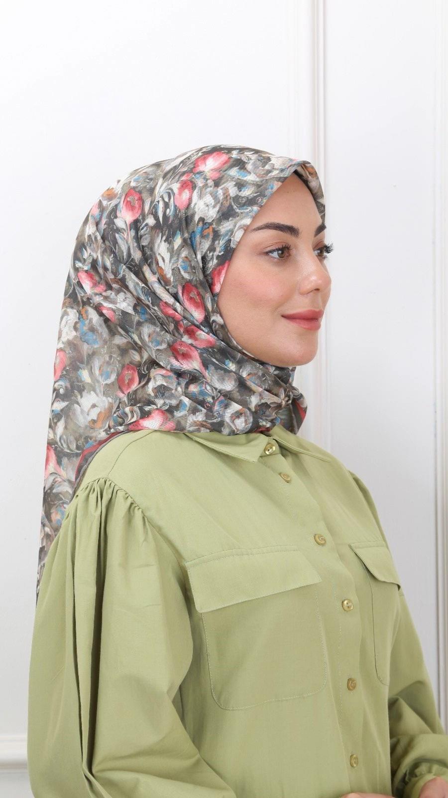 Locella Soft Pamuk Eşarp Haki Yeşili-5