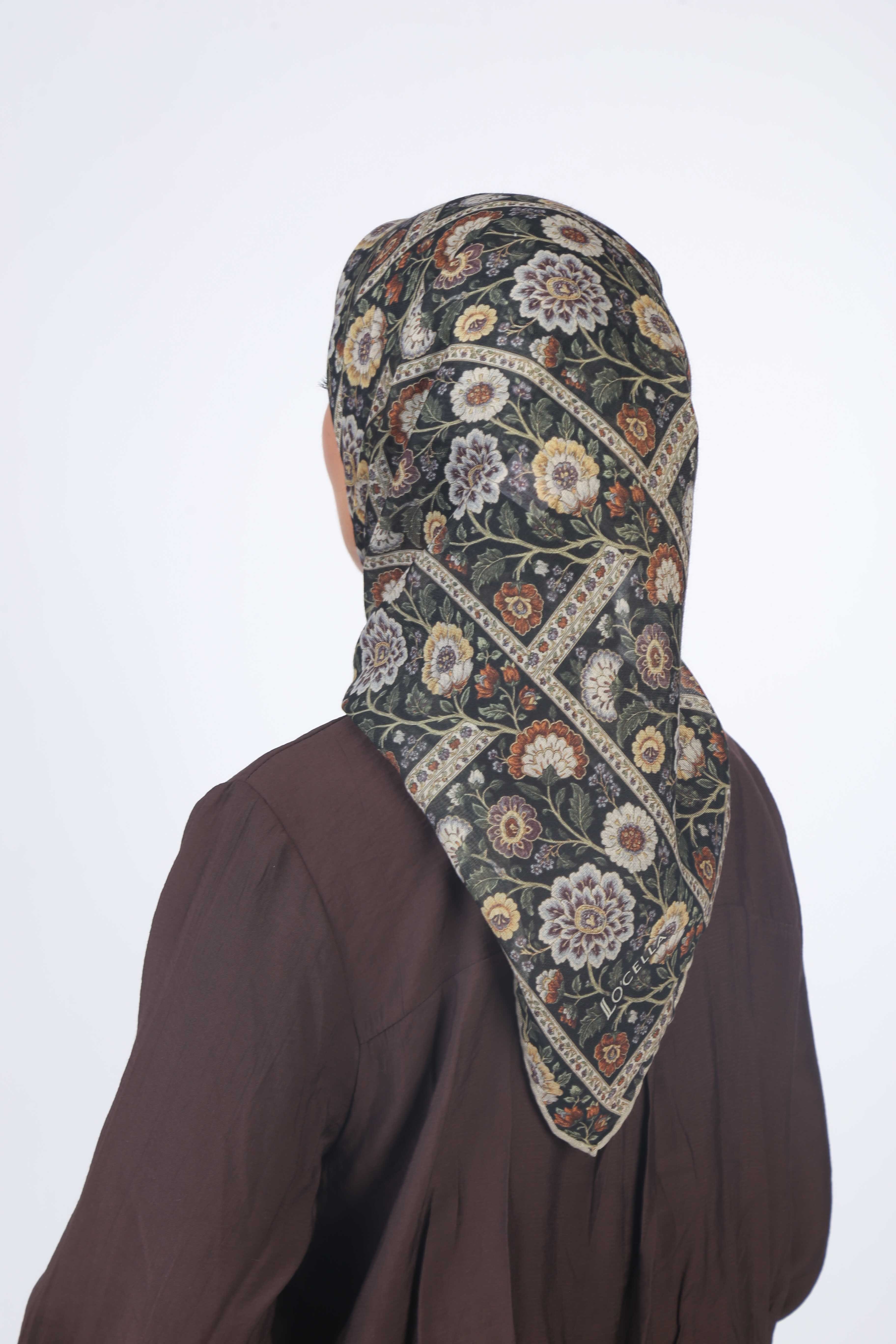 Locella Soft Pamuk Eşarp Siyah Vizon