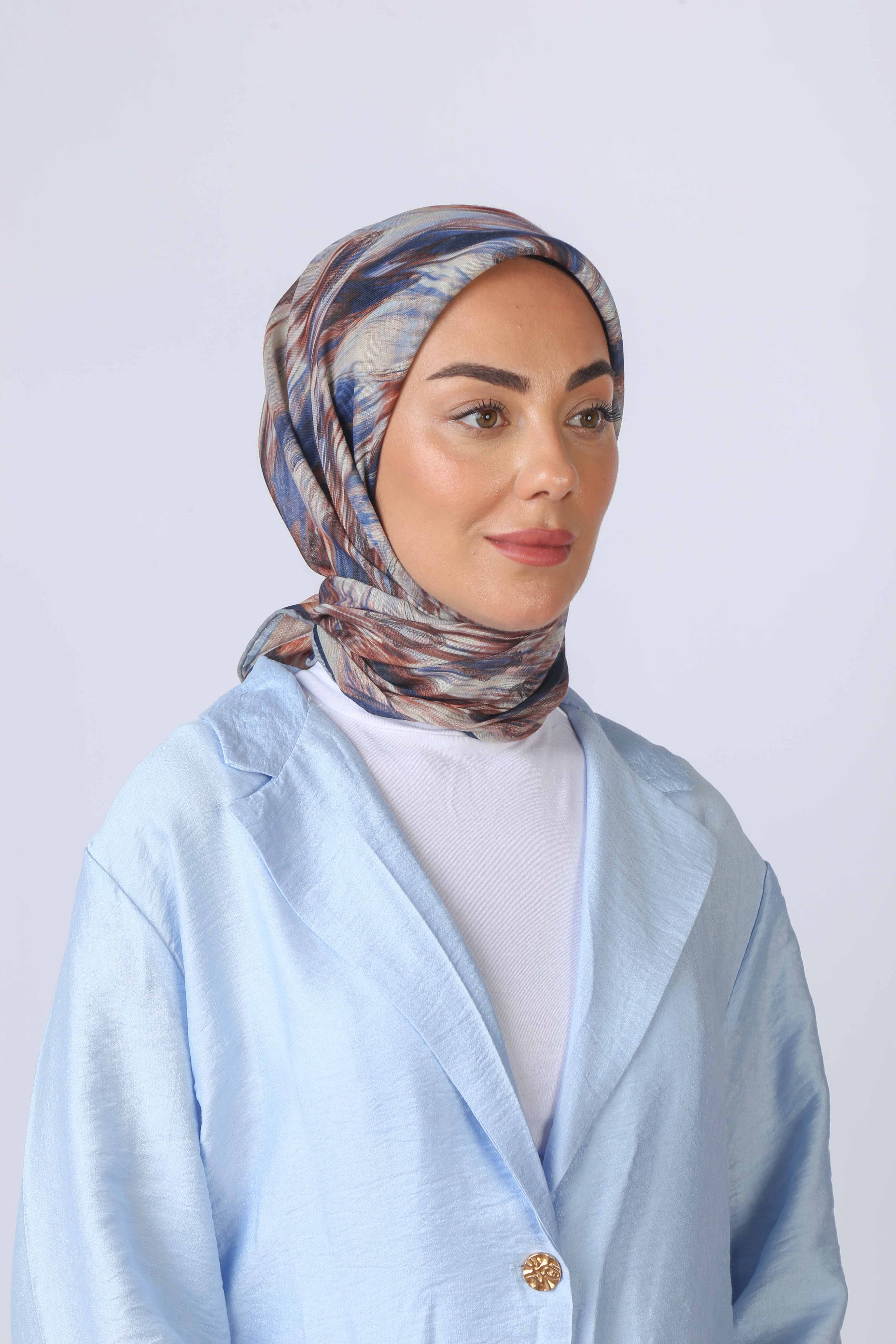 Locella Soft Pamuk Eşarp Lacivert