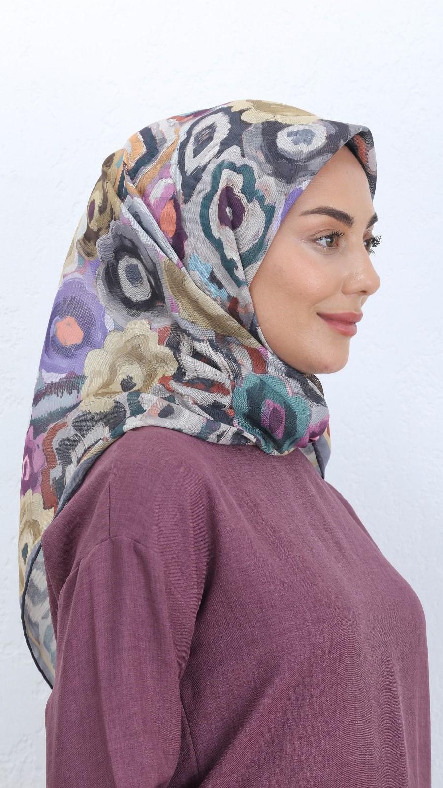 Locella Soft Pamuk Eşarp Gri-1