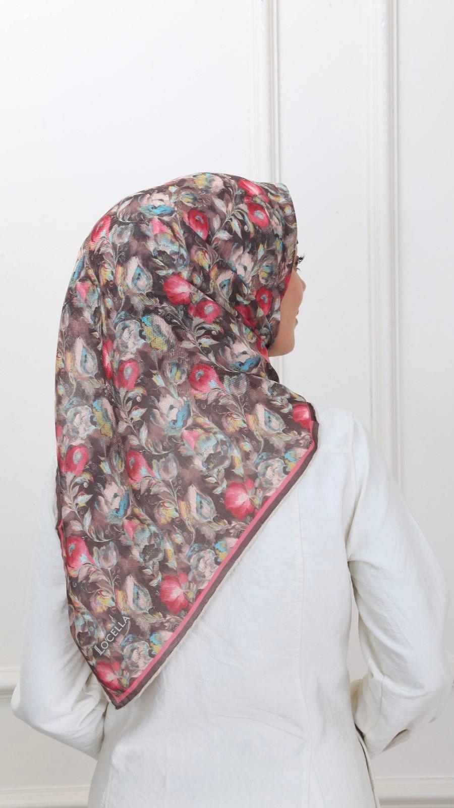 Locella Soft Pamuk Eşarp Kahve-1