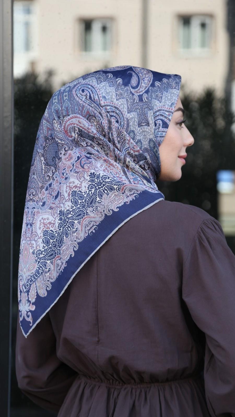 Locella Soft Pamuk Eşarp Lacivert-7