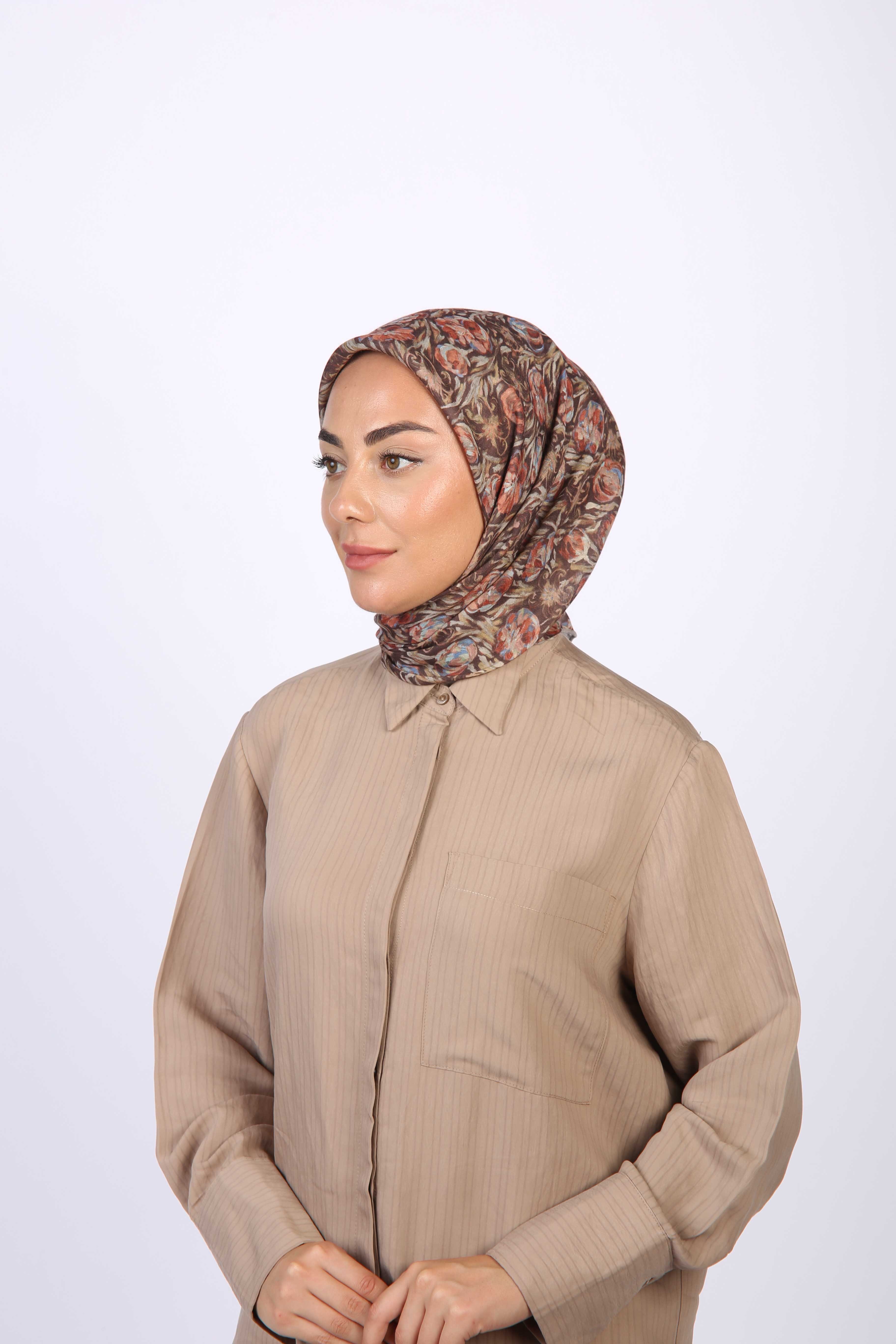 Locella Soft Pamuk Eşarp Kahverengi