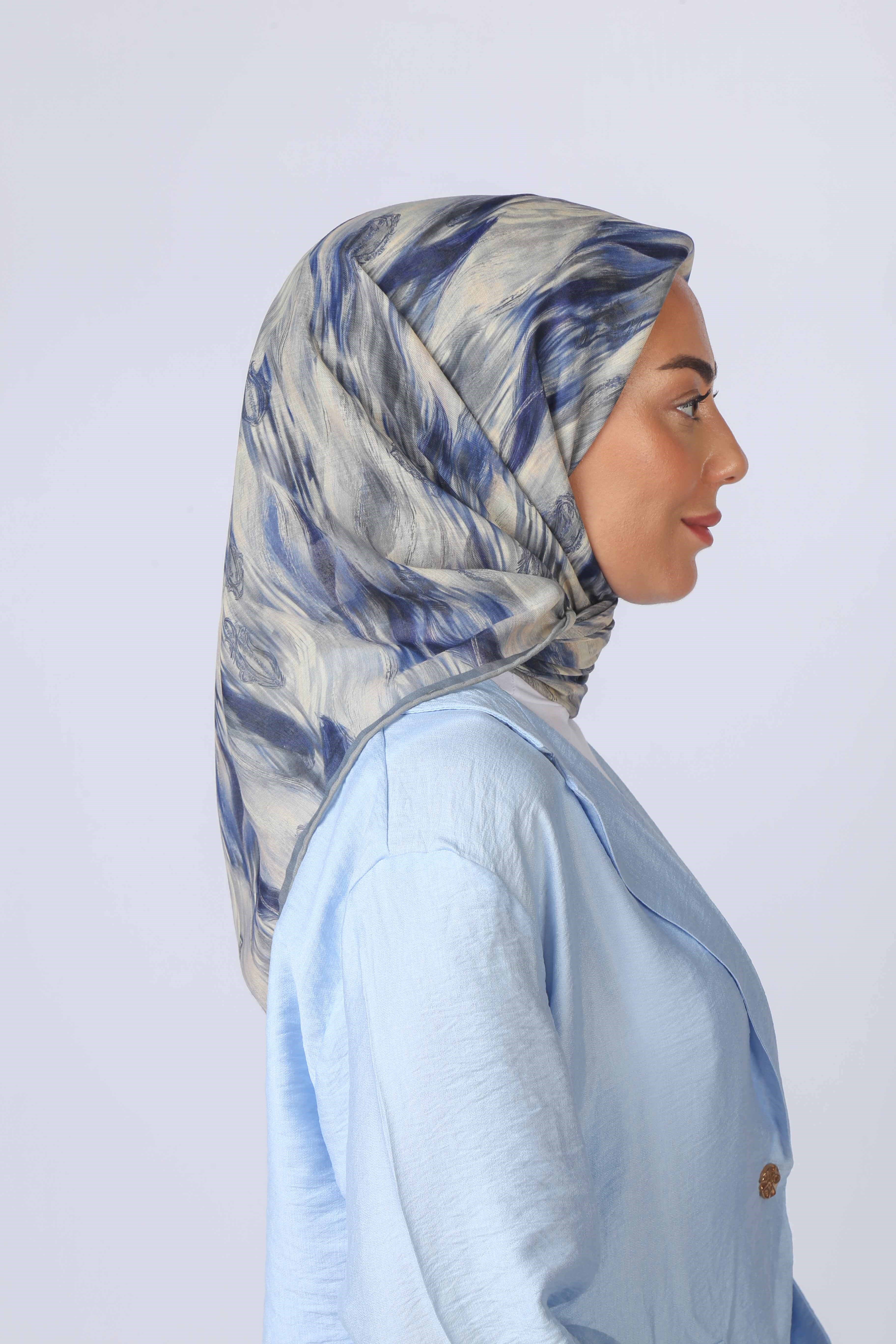 Locella Soft Pamuk Eşarp Mavi
