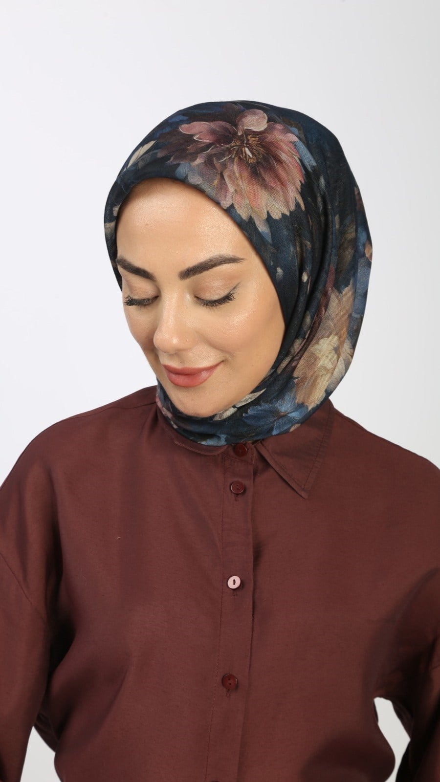 Locella Soft Pamuk Eşarp Lacivert