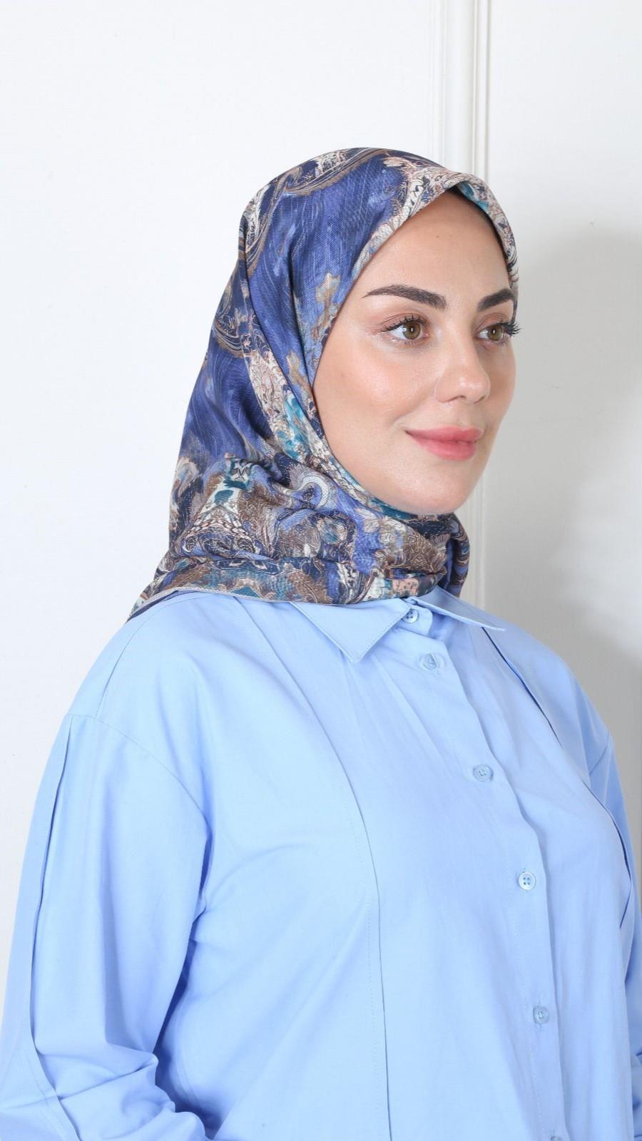 Locella Soft Pamuk Eşarp Koyu Mavi-14