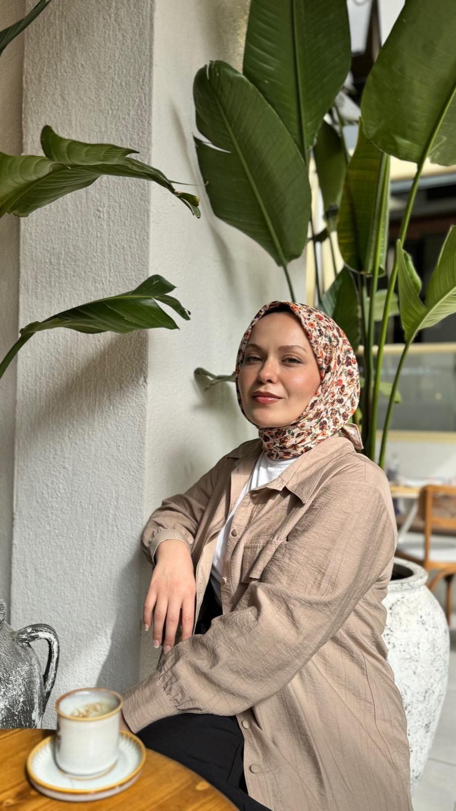 Locella Soft Pamuk Eşarp Kahve-6