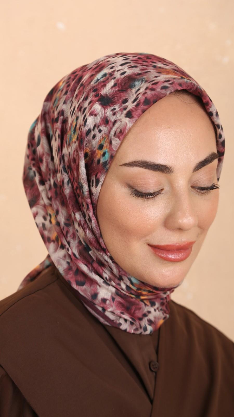 Locella Soft Pamuk Eşarp Mürdüm-8