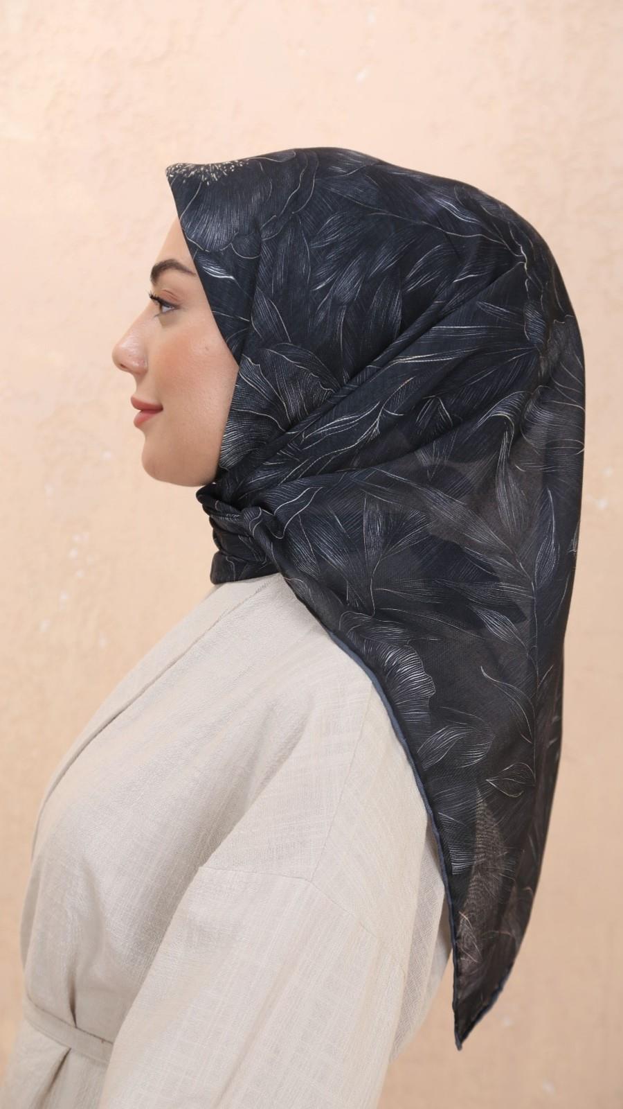 Locella Soft Pamuk Eşarp Siyah-1