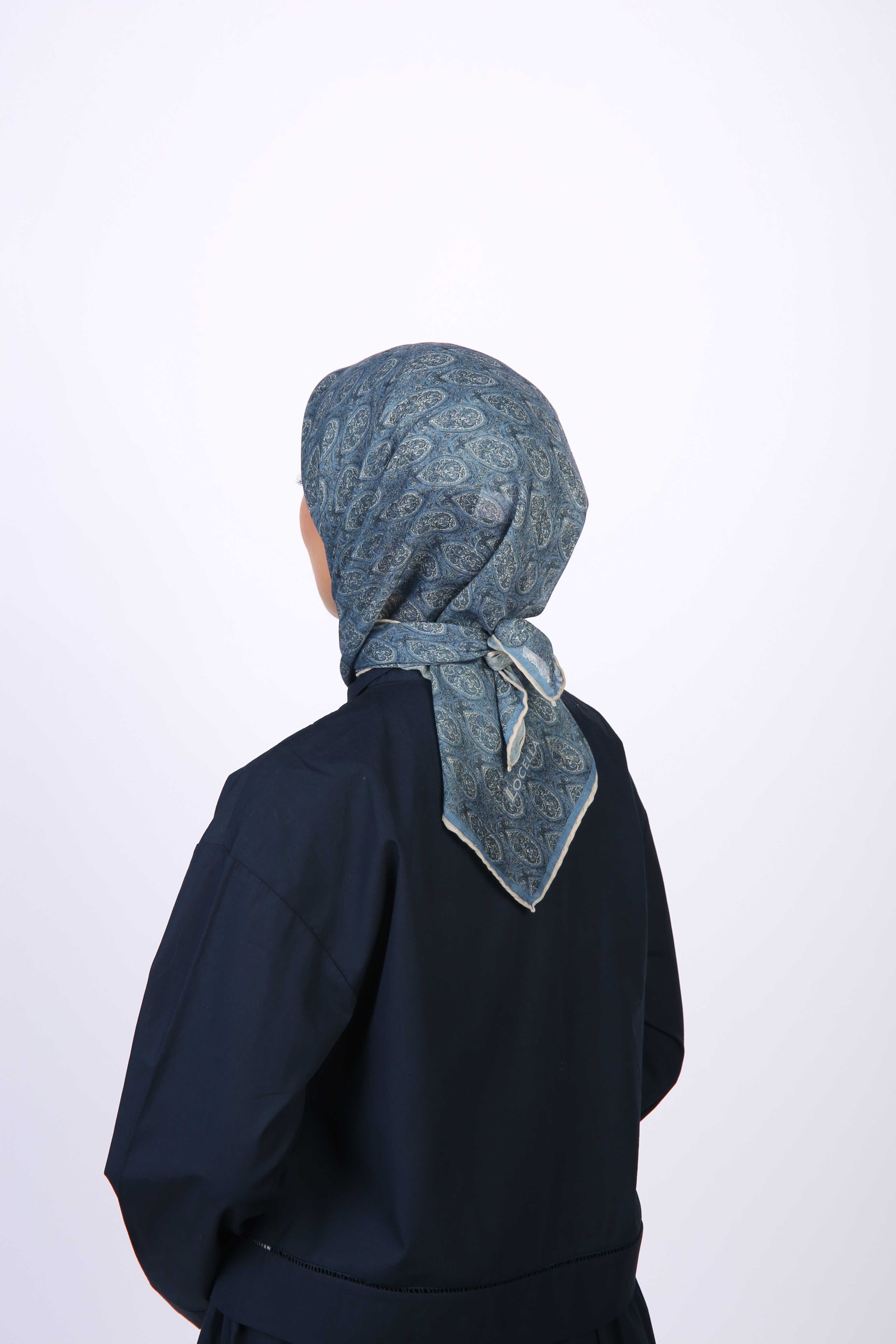 Locella Soft Pamuk Eşarp Mavi