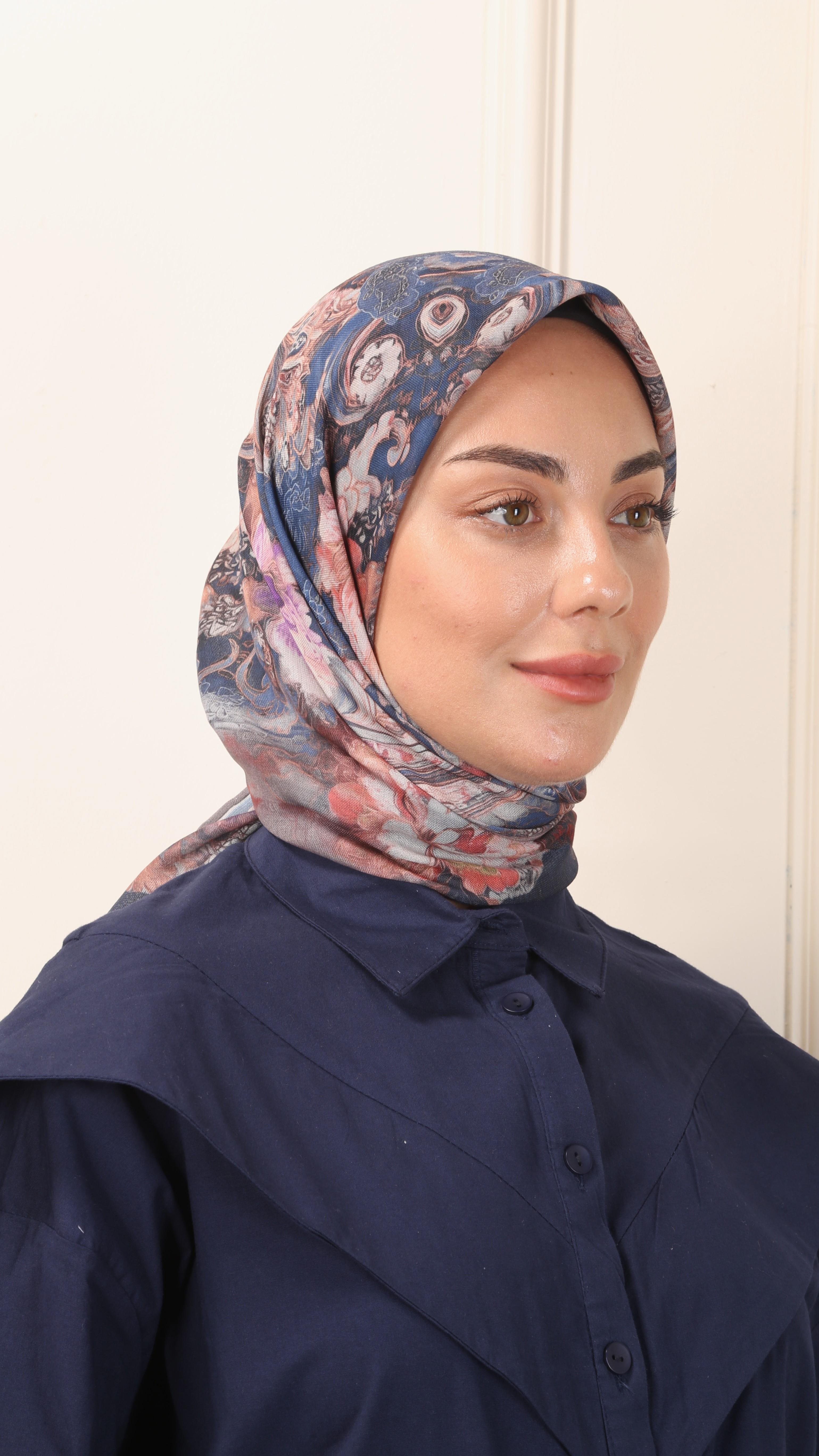 Locella Soft Pamuk Eşarp Lacivert-4