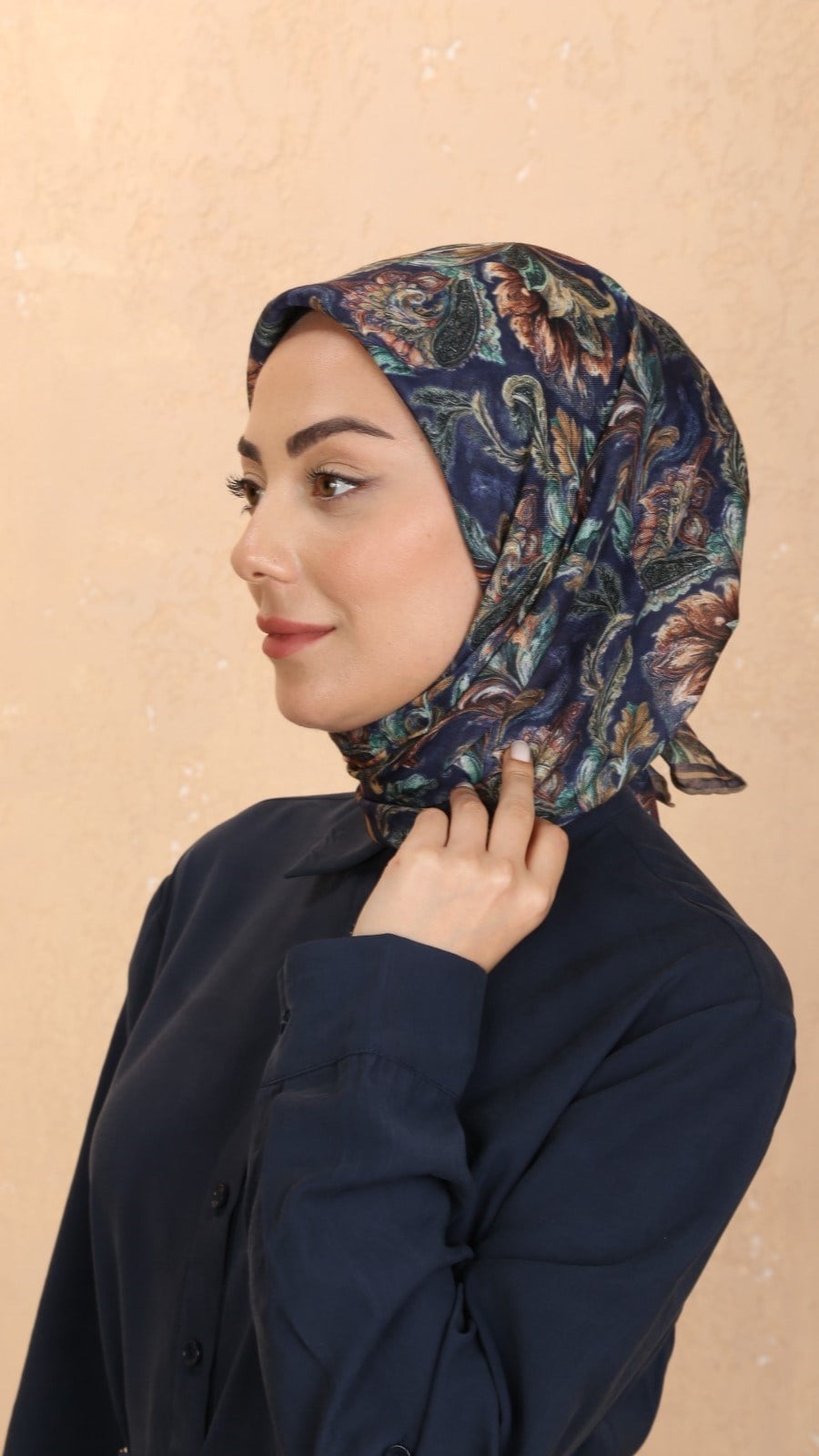 Locella Soft Pamuk Eşarp Lacivert