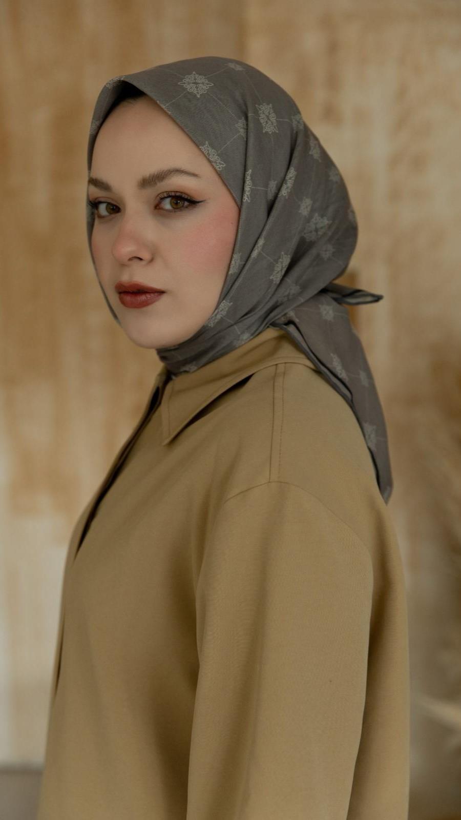 Locella Soft Pamuk Eşarp Koyu Vizon-16