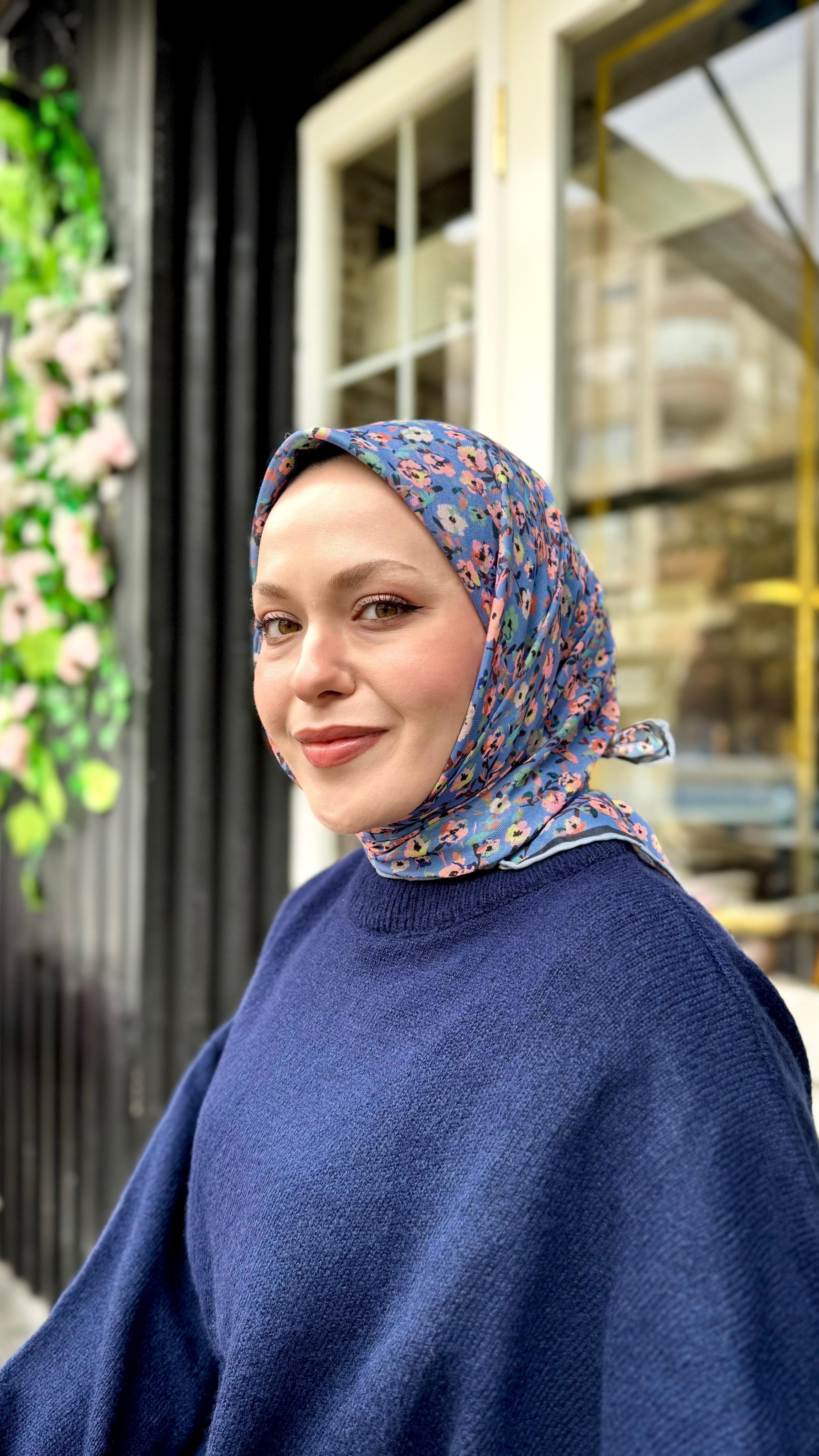 Locella Soft Pamuk Eşarp Açık Mavi-12