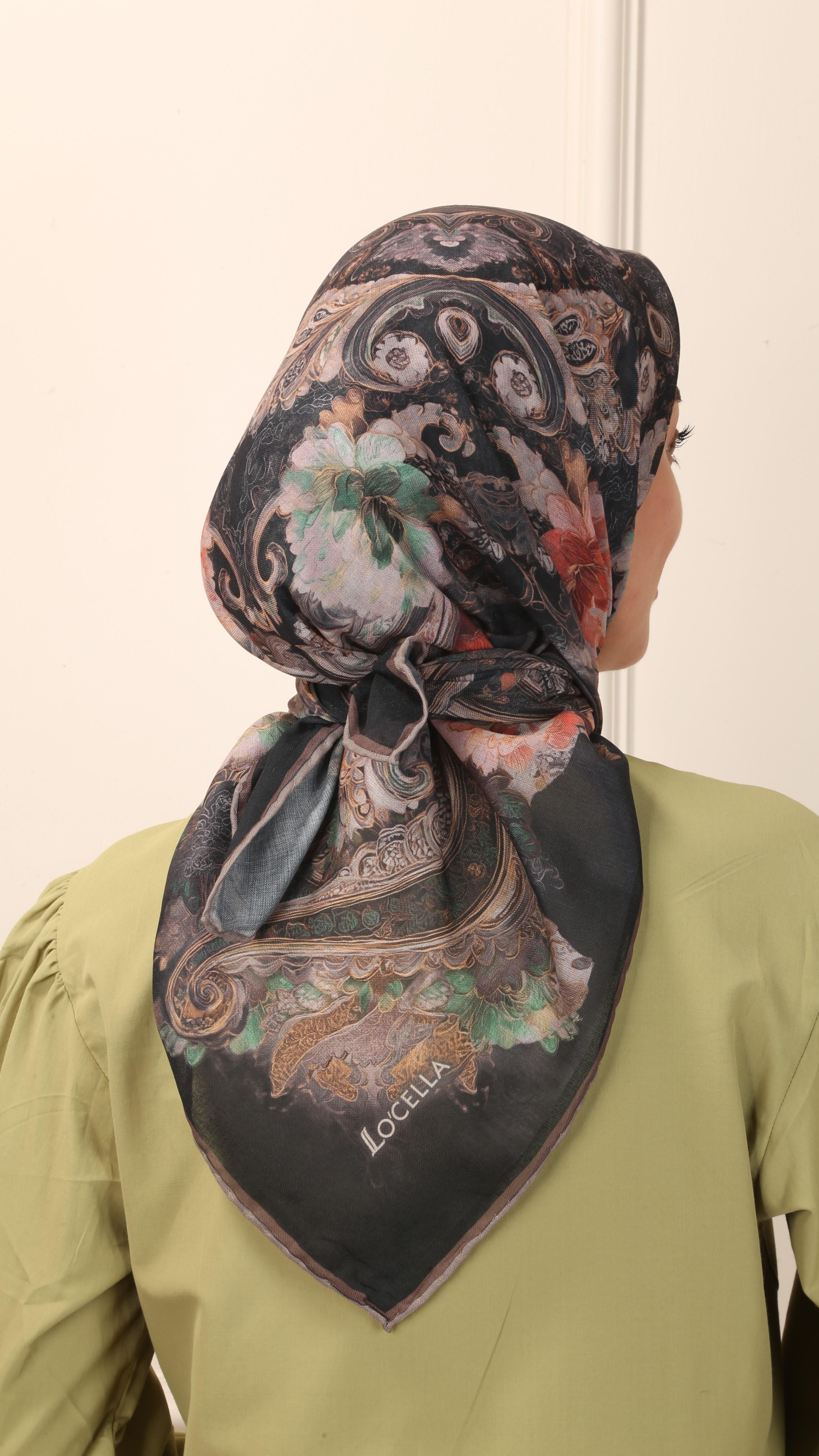 Locella Soft Pamuk Eşarp Siyah-2