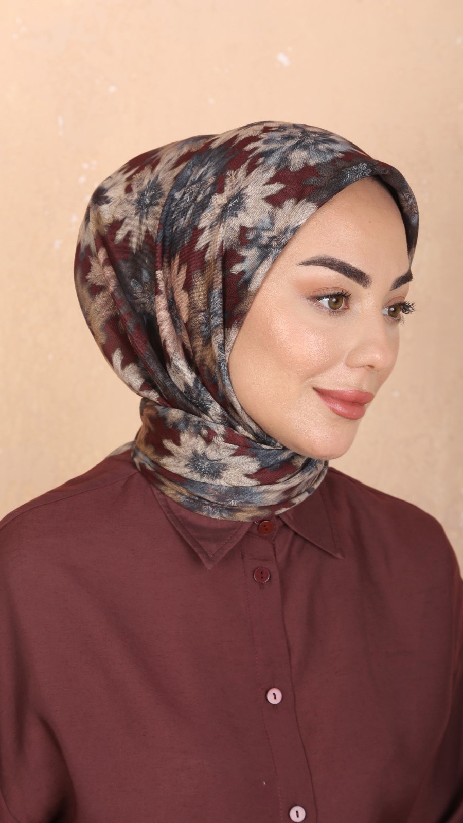 Locella Soft Pamuk Eşarp Bordo