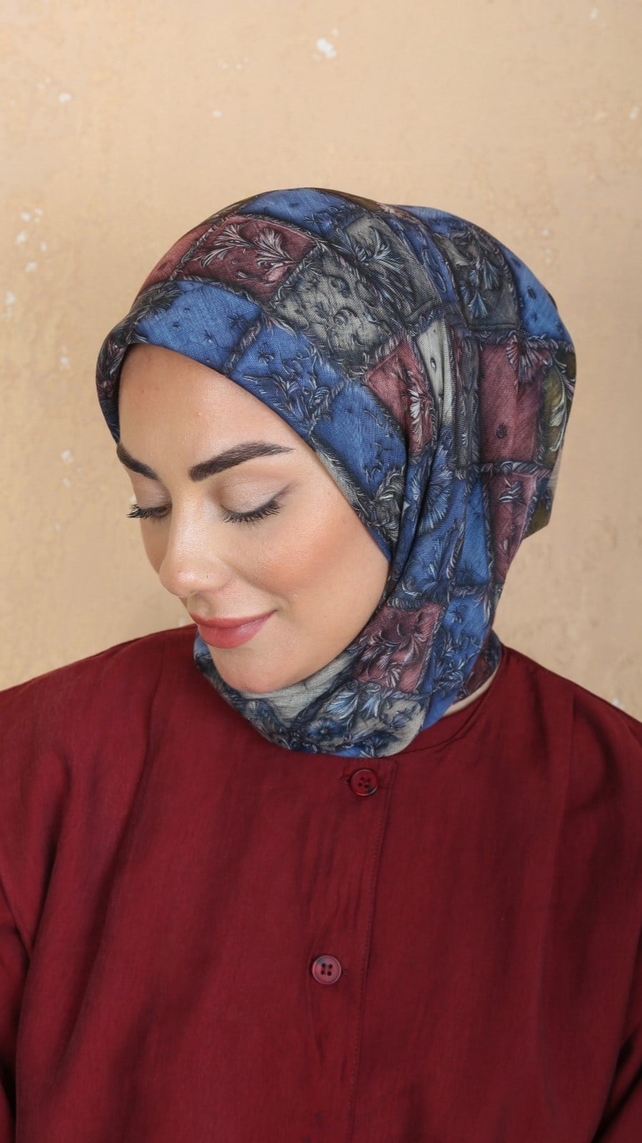 Locella Soft Pamuk Eşarp Mavi