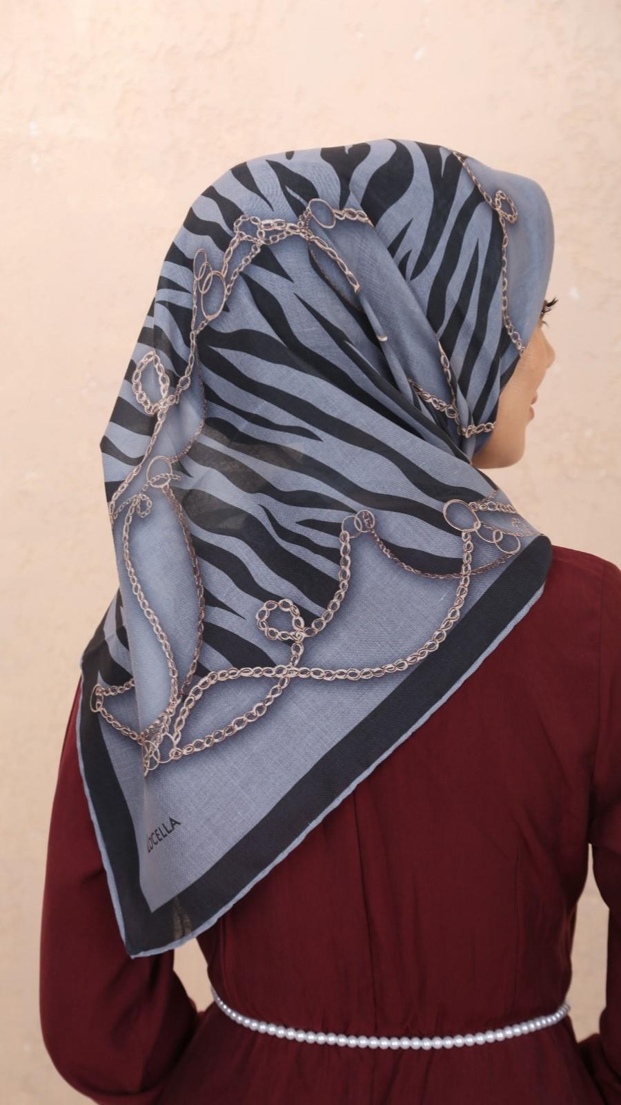 Locella Soft Pamuk Eşarp Gri-1