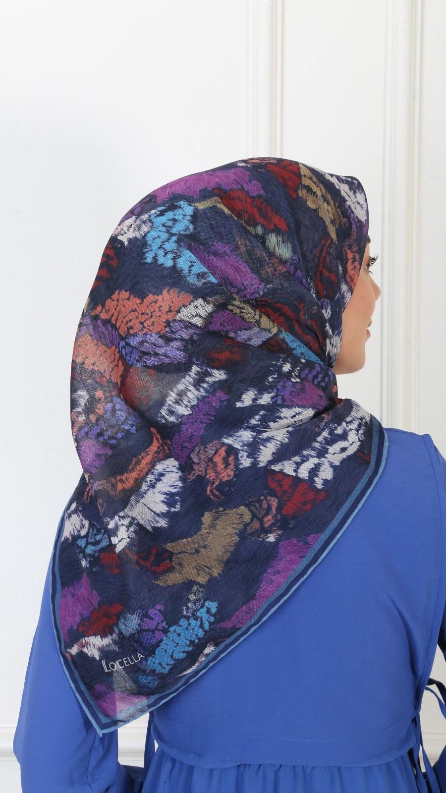 Locella Soft Pamuk Eşarp Lacivert-1