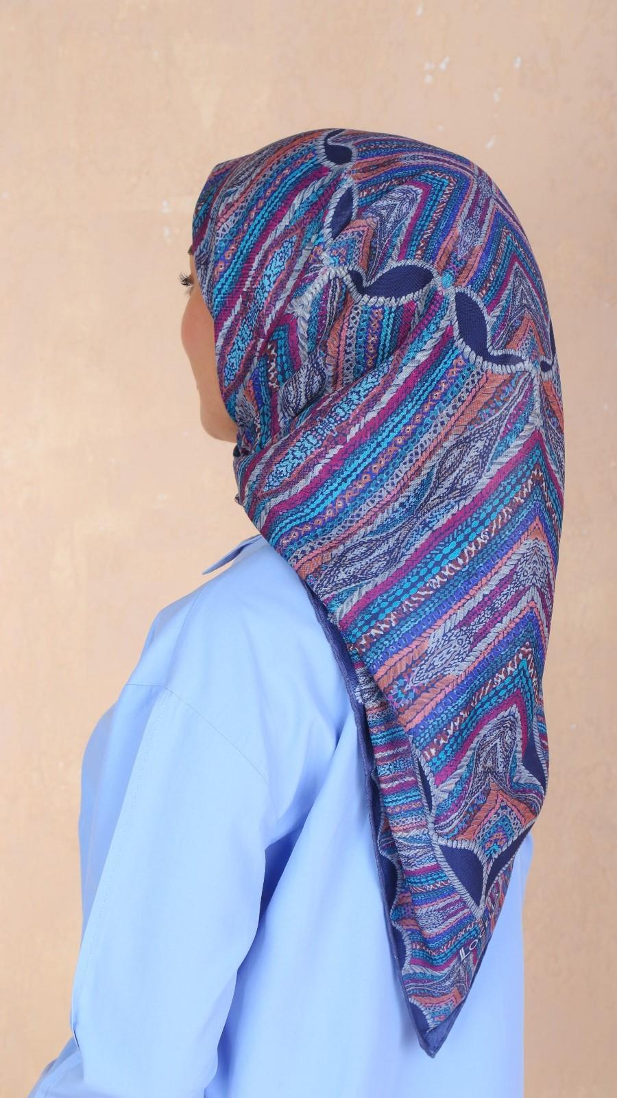 Locella Soft Pamuk Eşarp Koyu Mavi-8