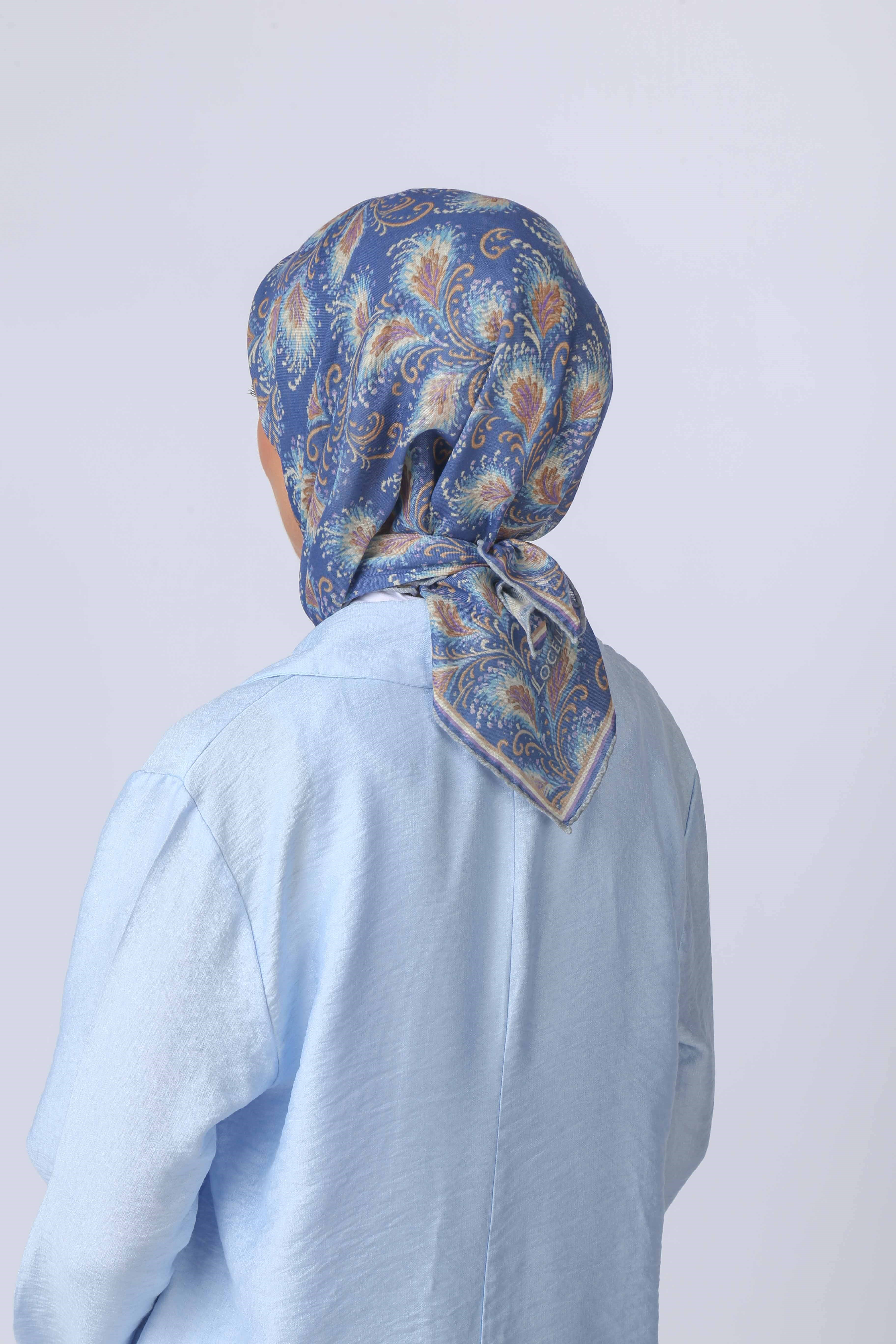 Locella Soft Pamuk Eşarp Mavi