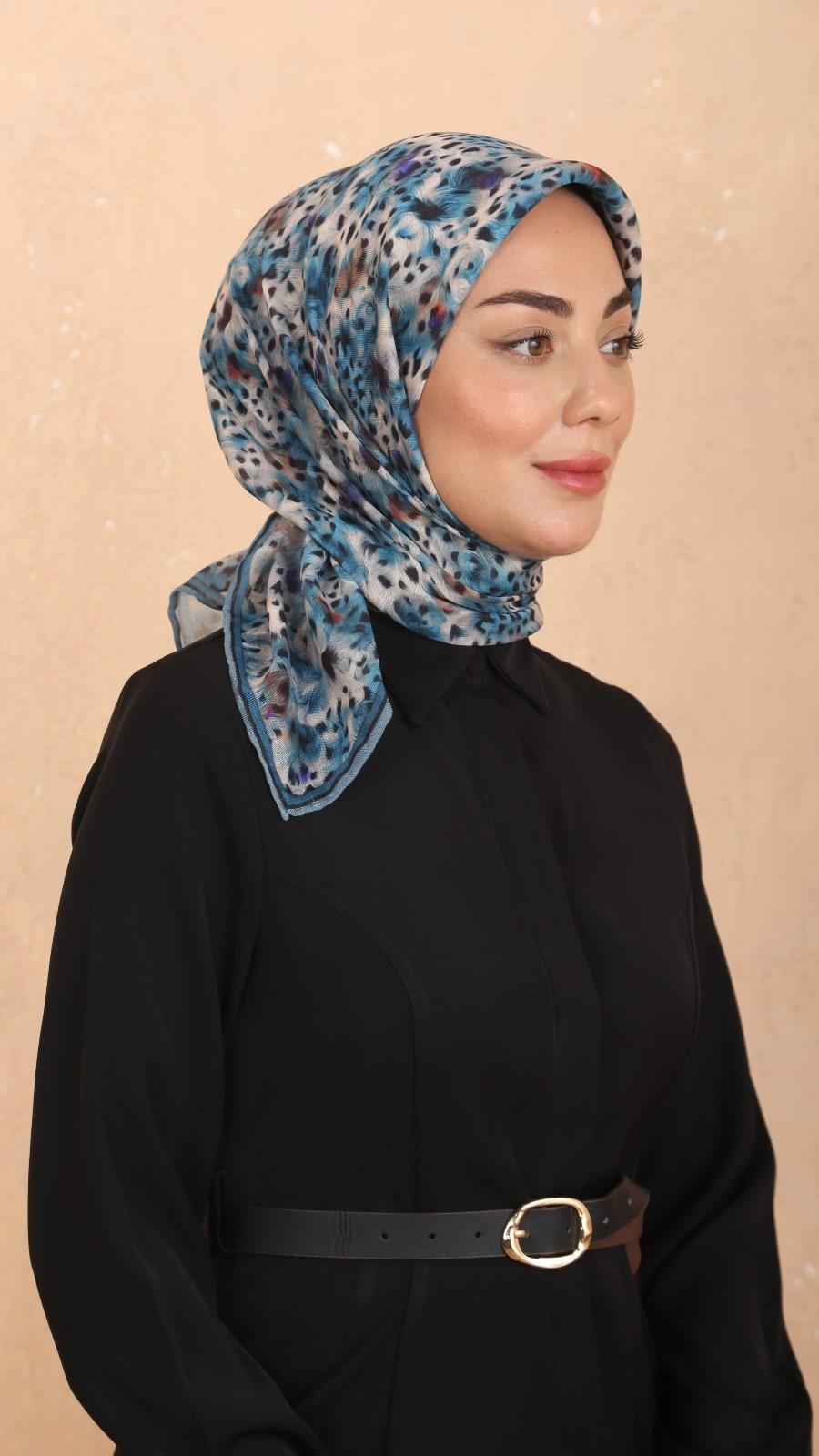 Locella Soft Pamuk Eşarp Deniz Mavi-4