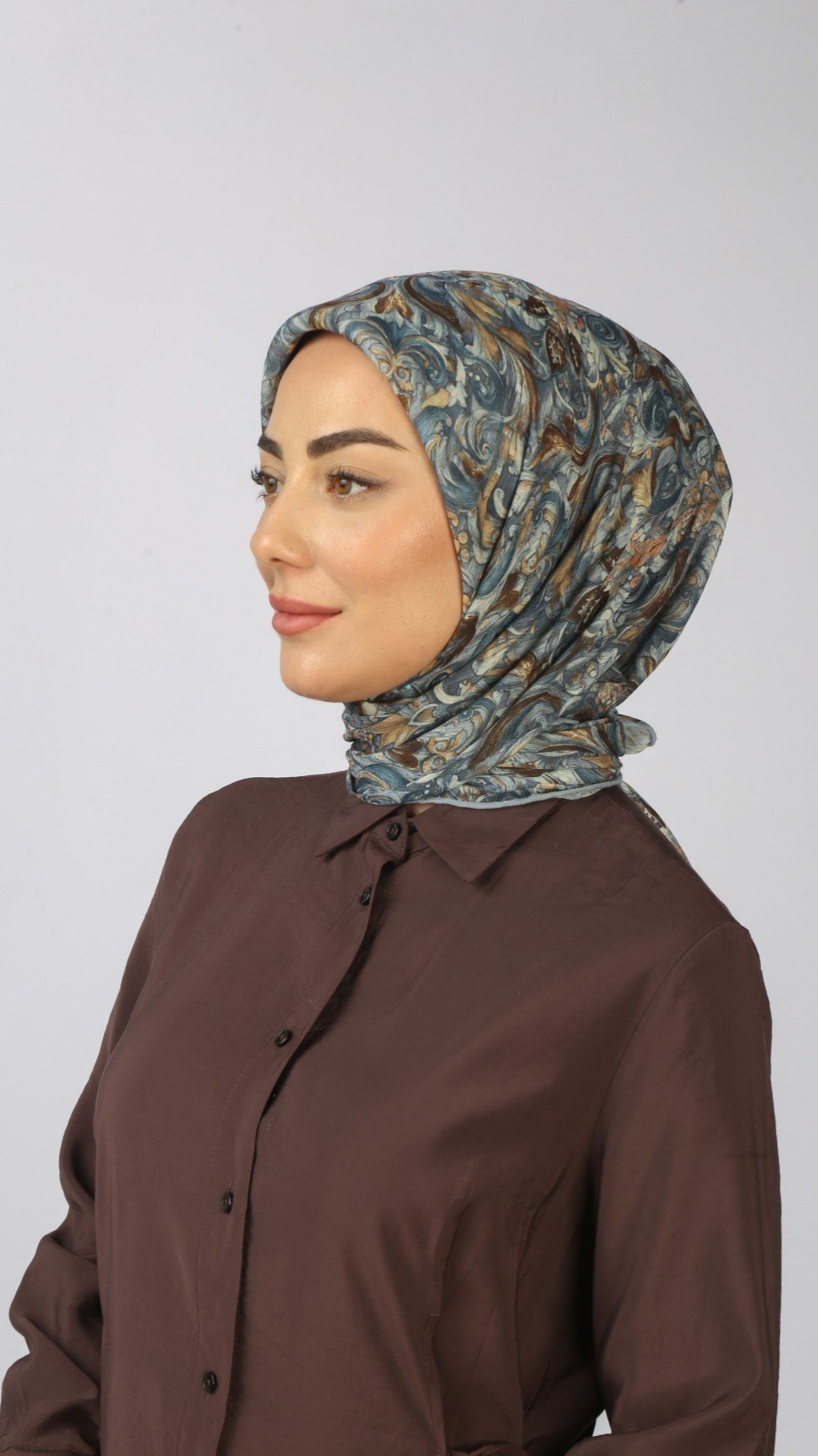 Locella Soft Pamuk Eşarp Mavi