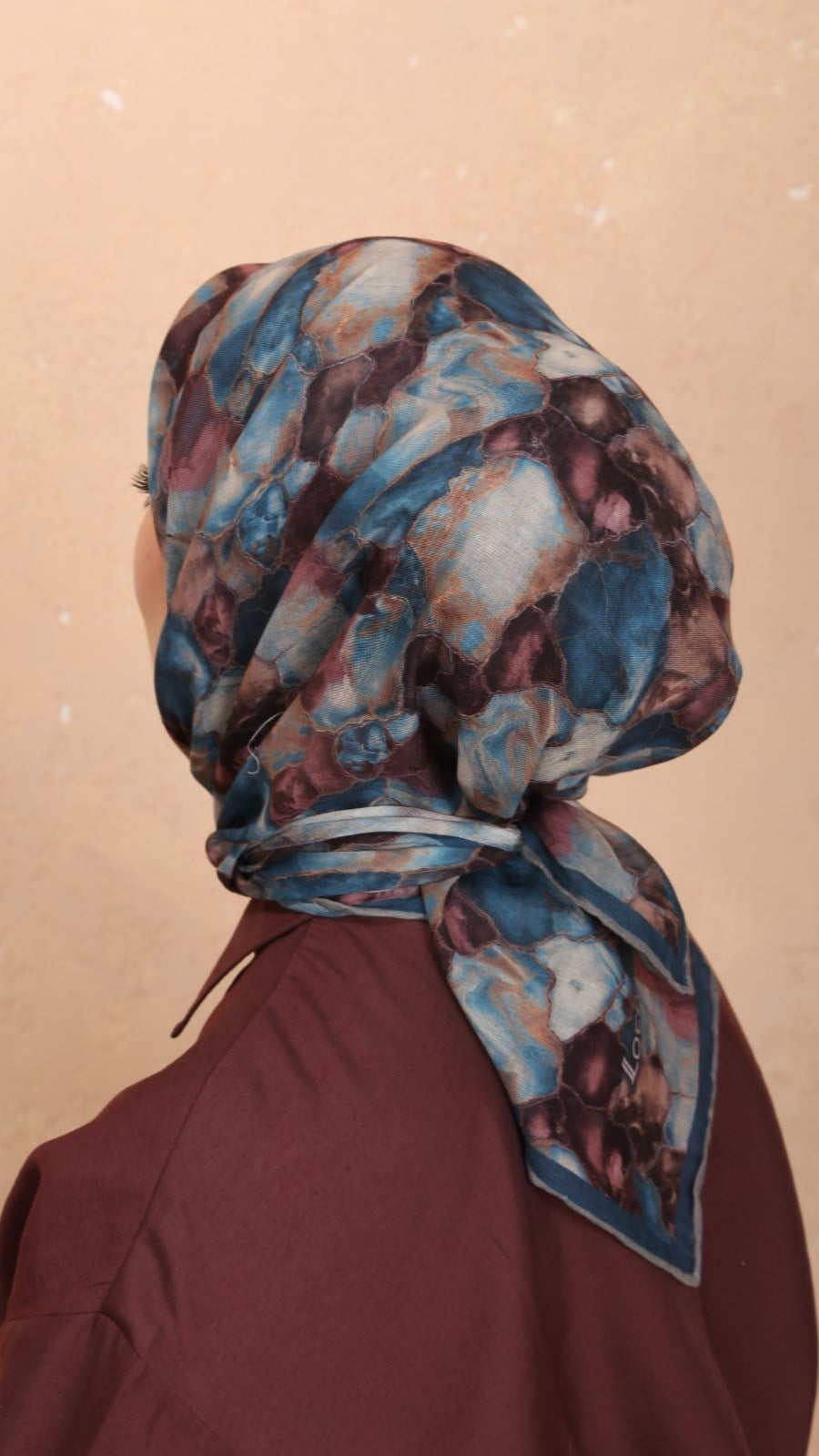 Locella Soft Pamuk Eşarp Mavi