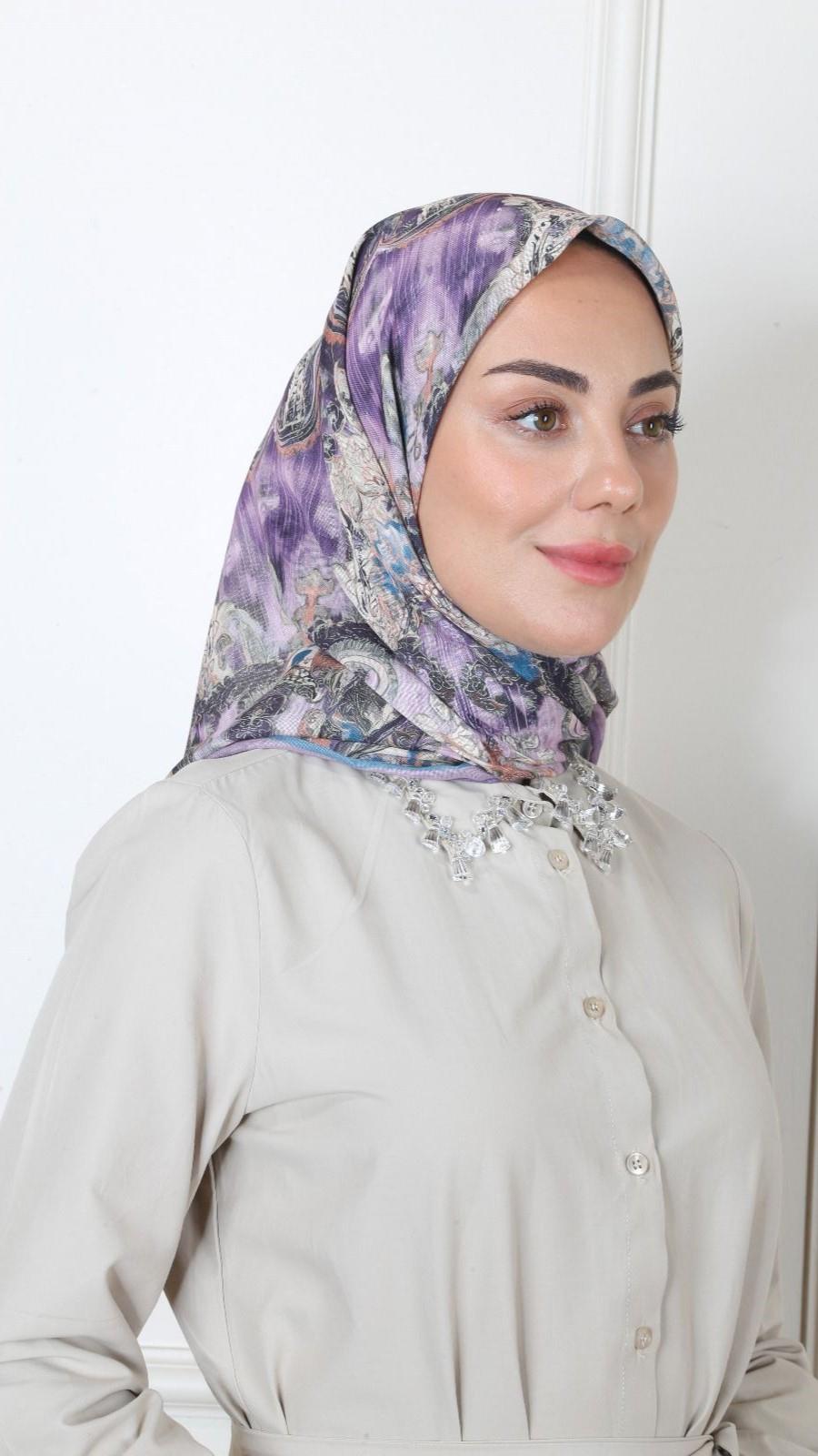 Locella Soft Pamuk Eşarp Mor-9