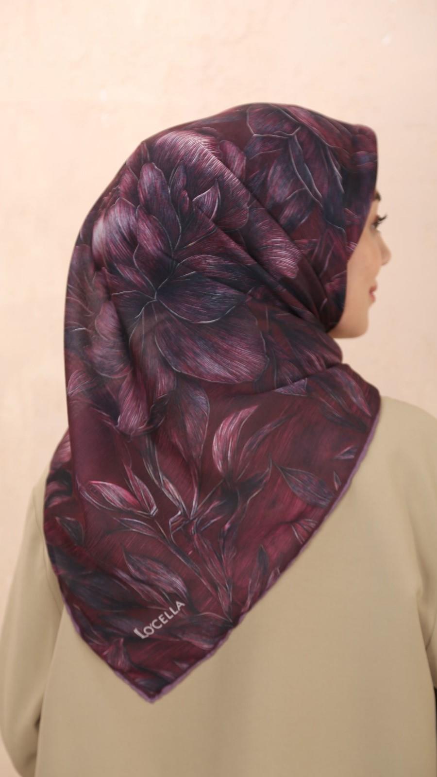 Locella Soft Pamuk Eşarp Bordo-4