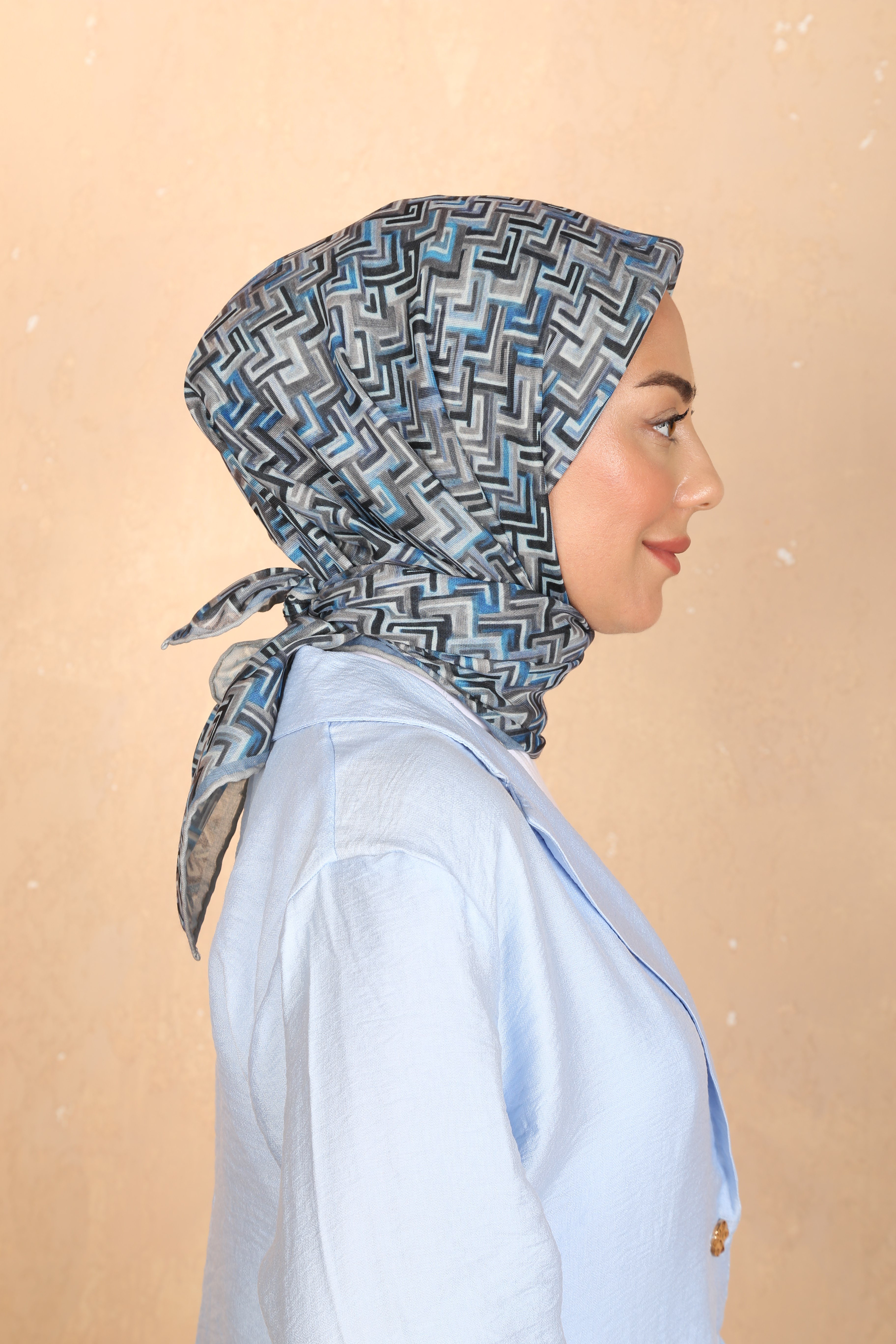 Locella Soft Pamuk Eşarp Mavi
