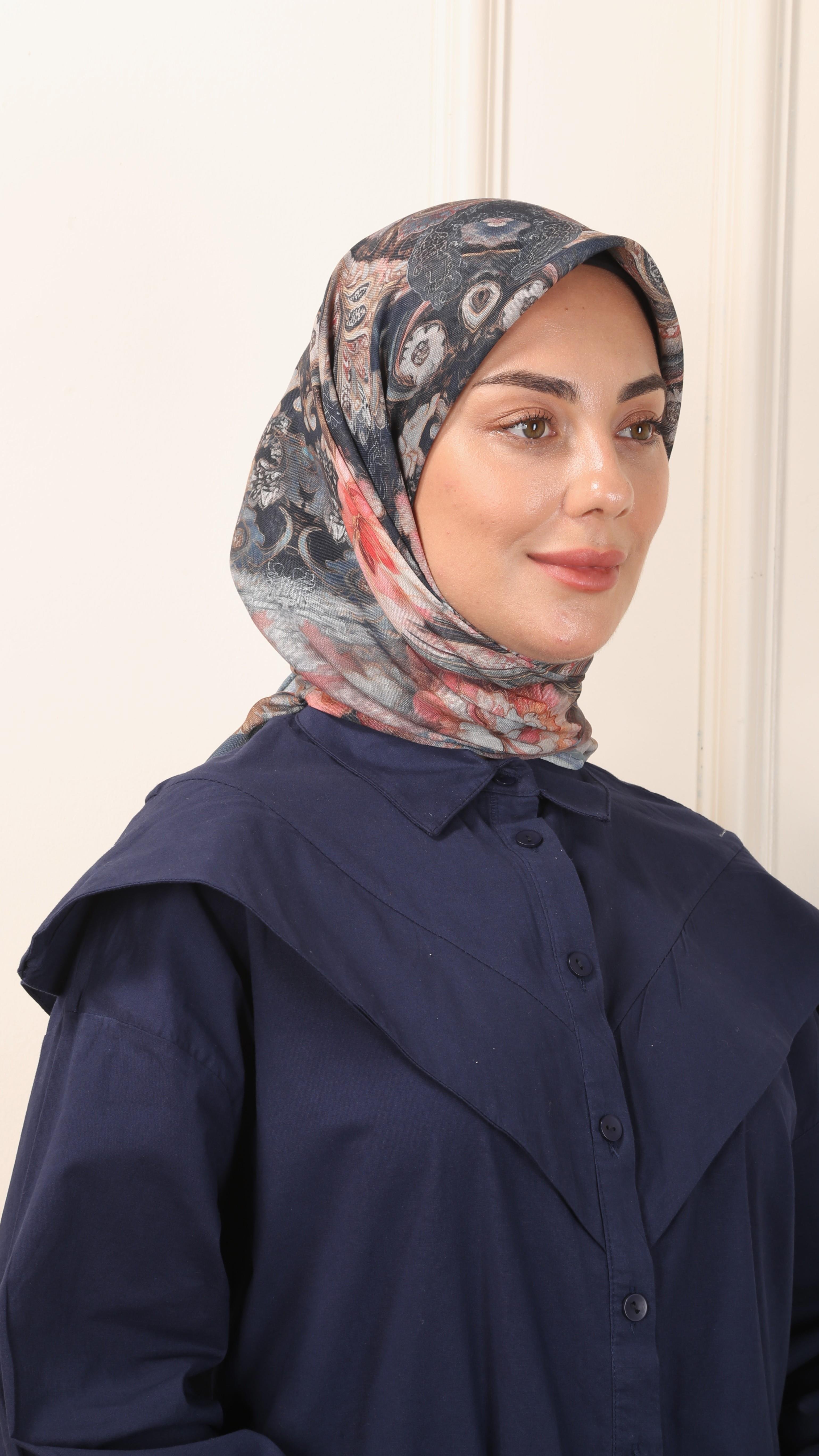 Locella Soft Pamuk Eşarp Koyu Mavi-3