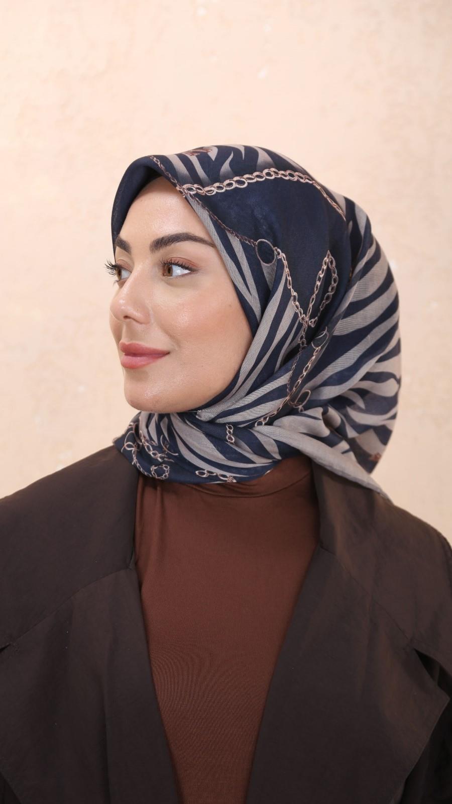 Locella Soft Pamuk Eşarp Lacivert-6