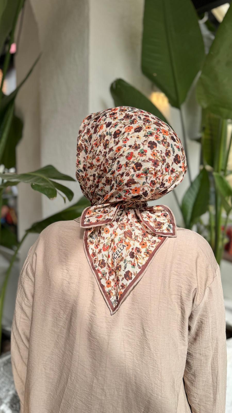 Locella Soft Pamuk Eşarp Kahve-6