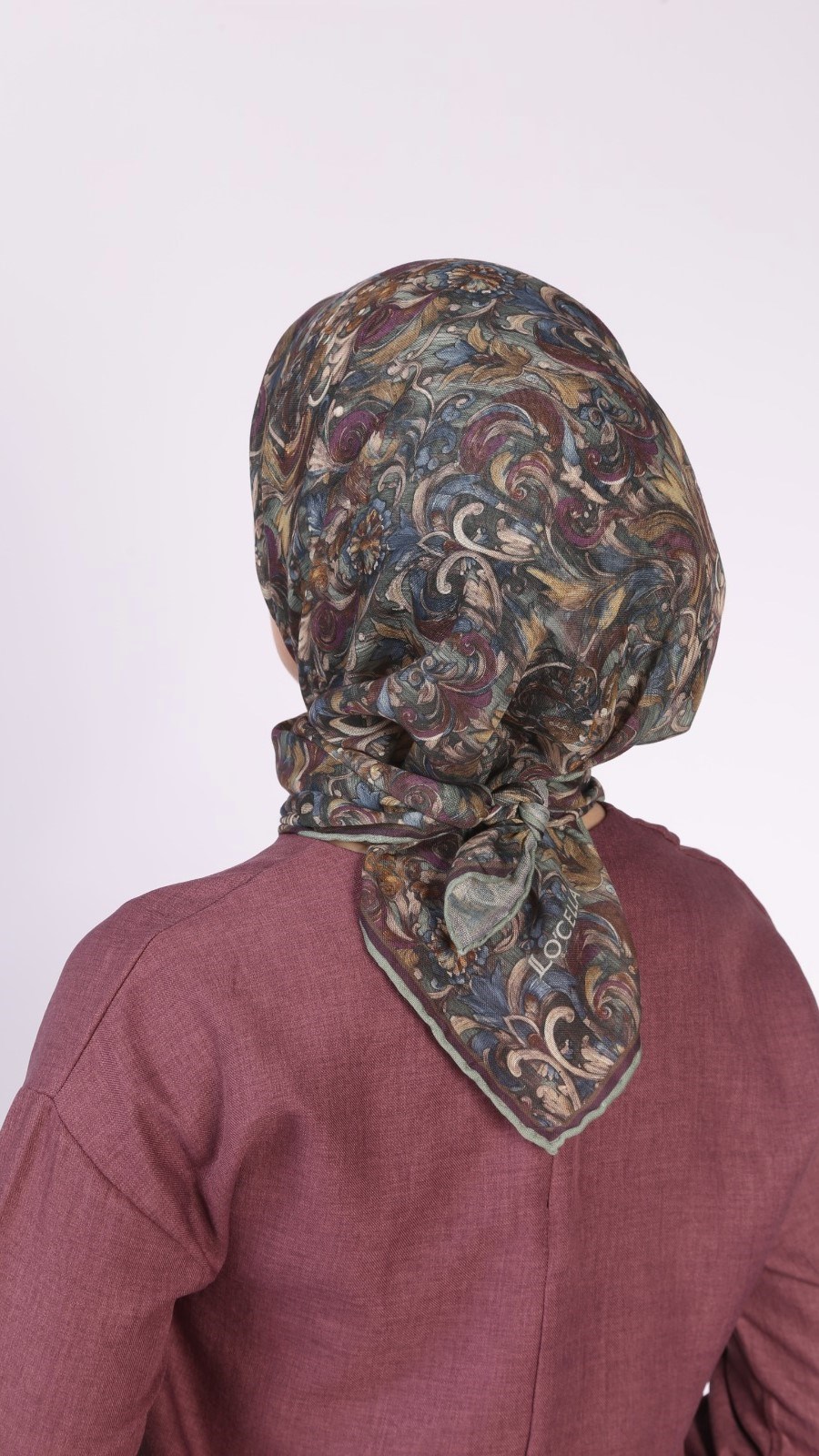 Locella Soft Pamuk Eşarp Mürdüm Yeşil
