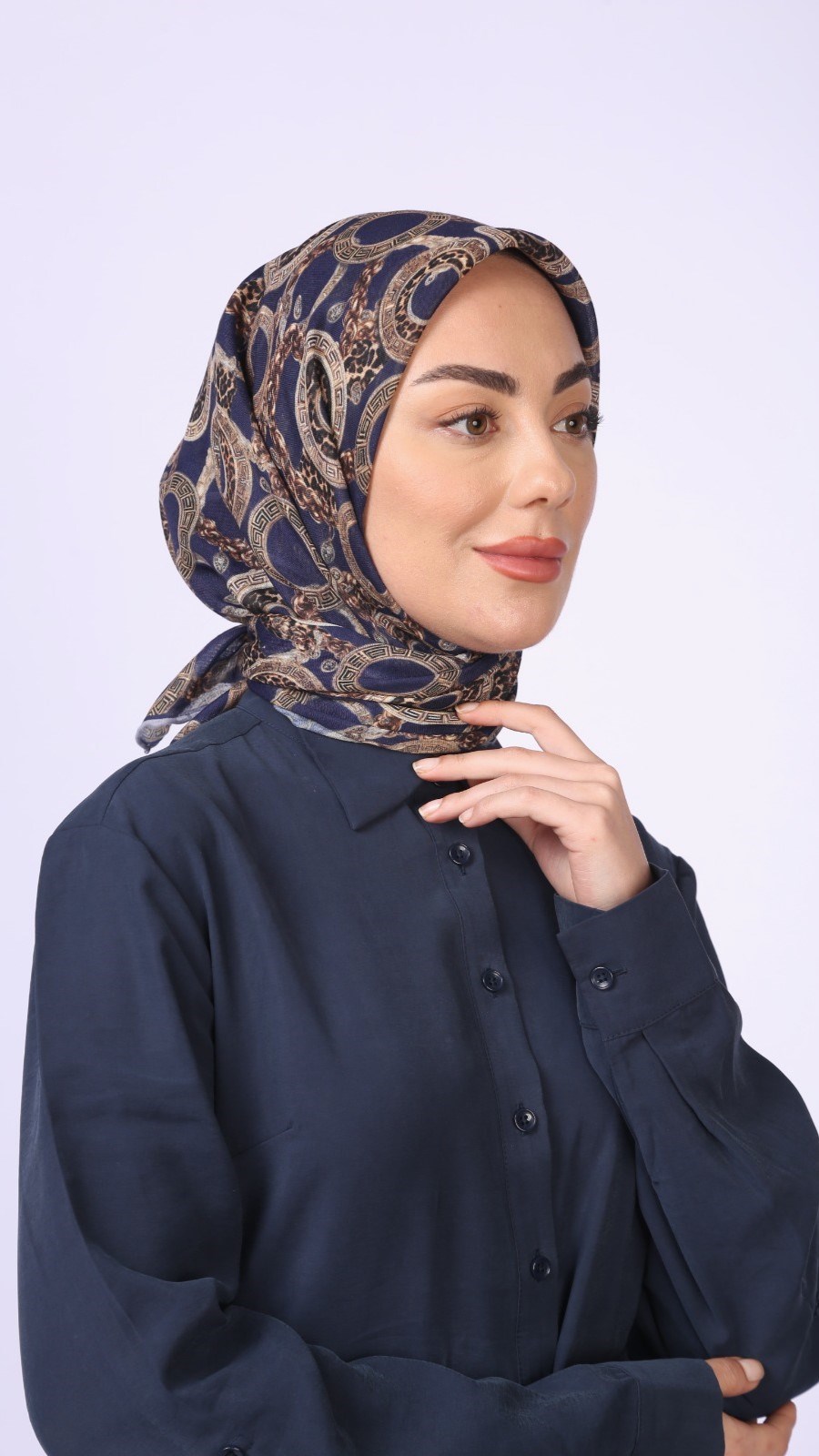 Locella Soft Pamuk Eşarp Lacivert