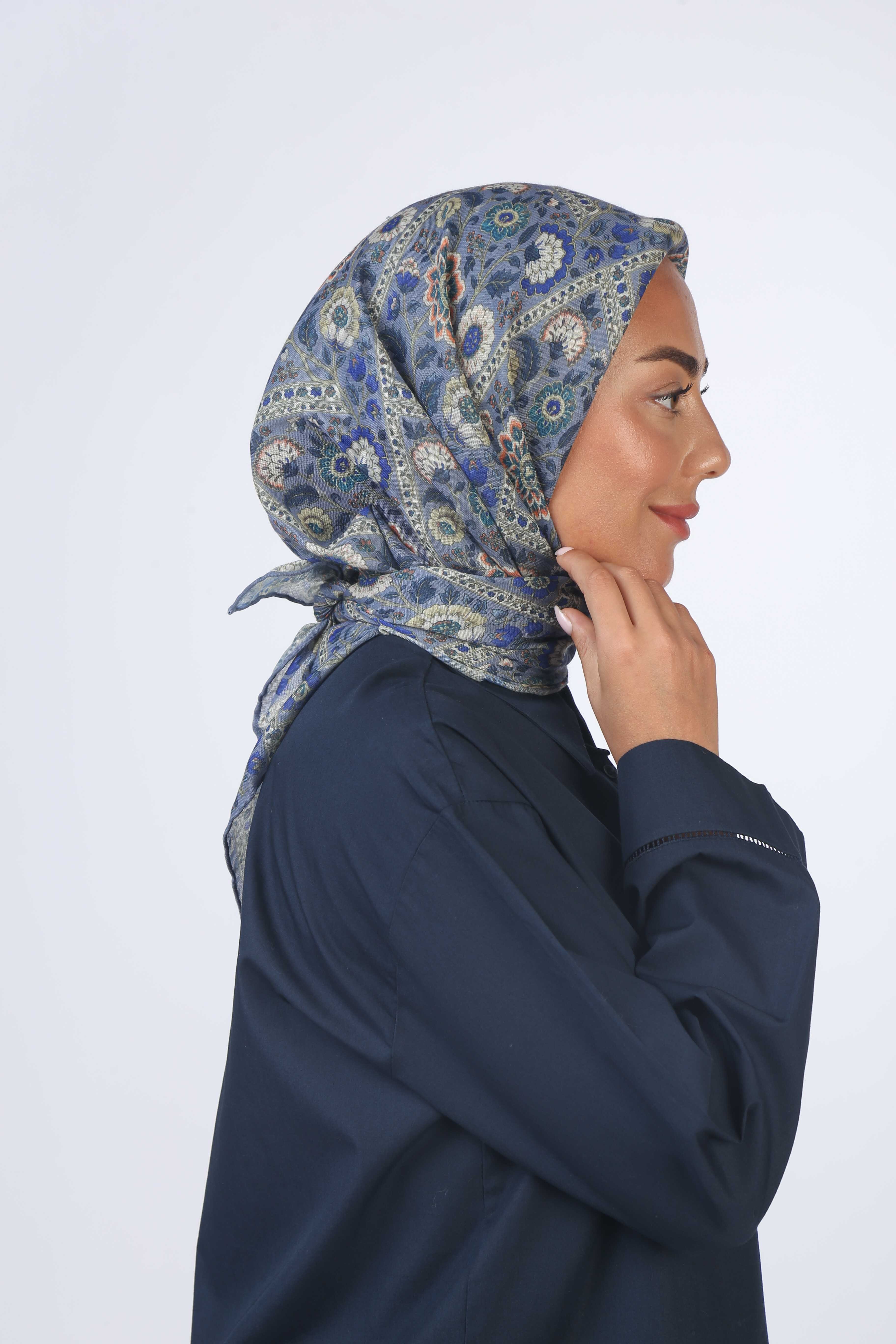 Locella Soft Pamuk Eşarp Mavi