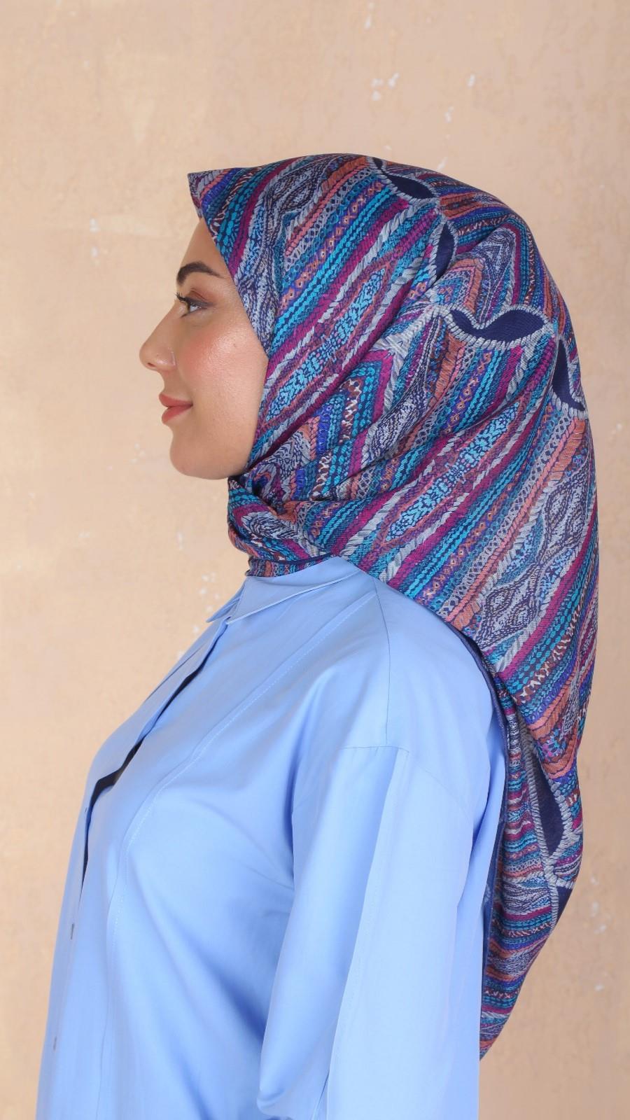 Locella Soft Pamuk Eşarp Koyu Mavi-8