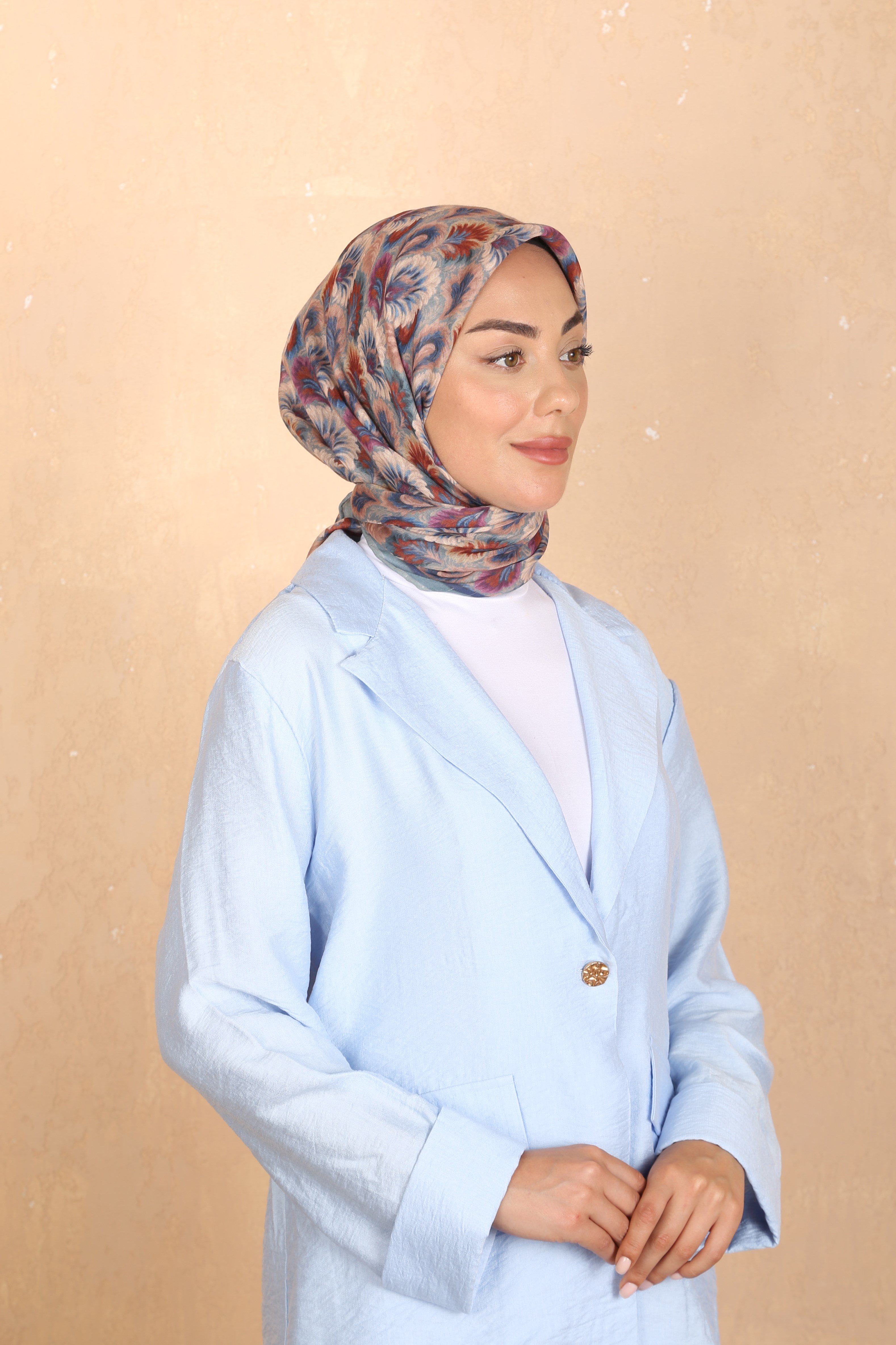 Locella Soft Pamuk Eşarp Petrol Mavisi