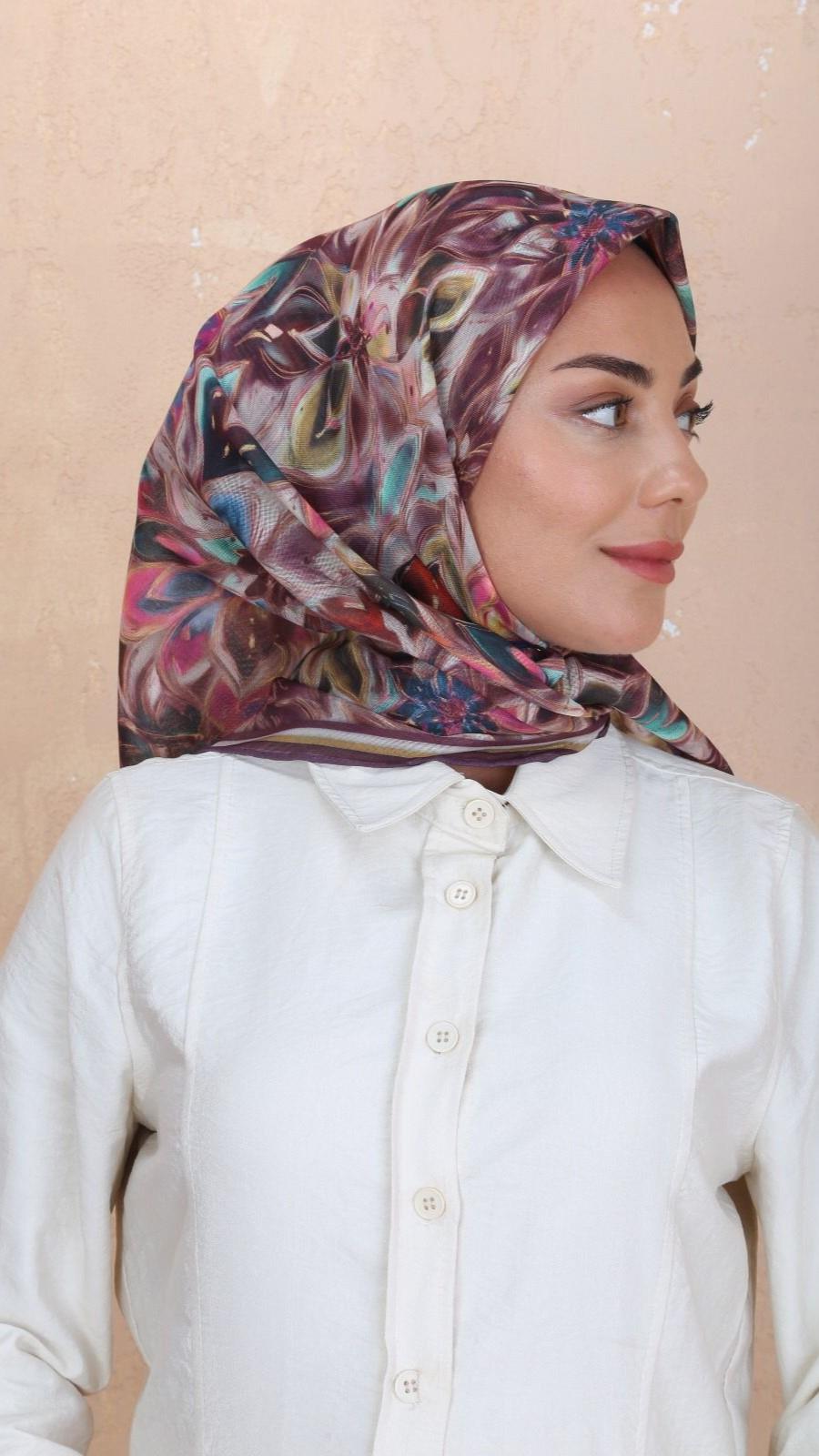 Locella Soft Pamuk Eşarp Kızıl Kahve-10