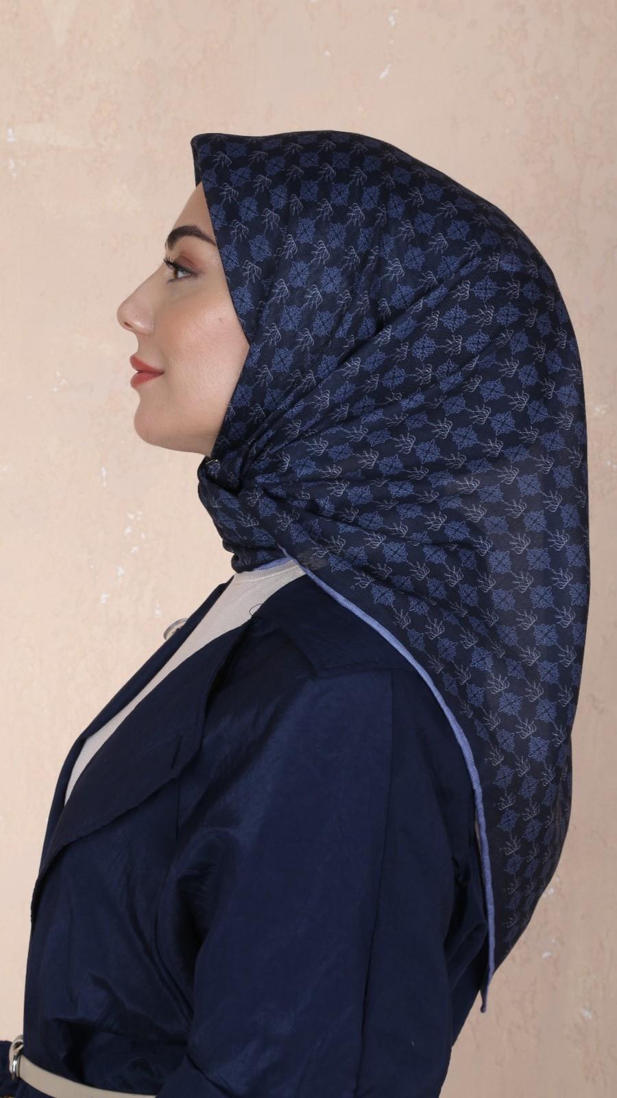 Locella Soft Pamuk Eşarp Koyu Mavi-10