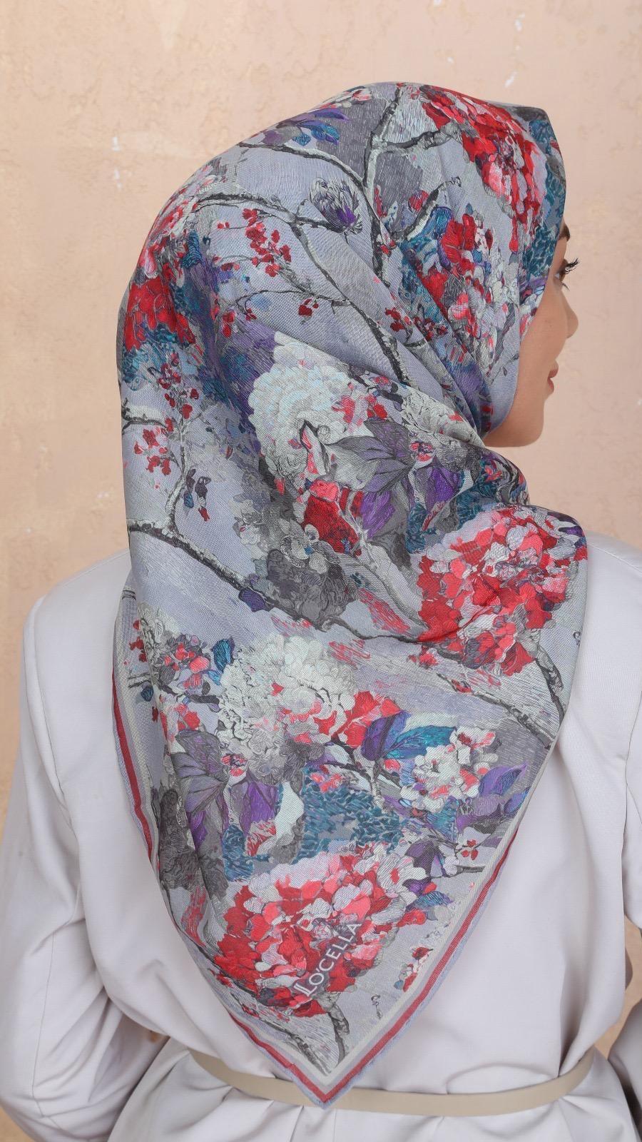 Locella Soft Pamuk Eşarp Gri-8