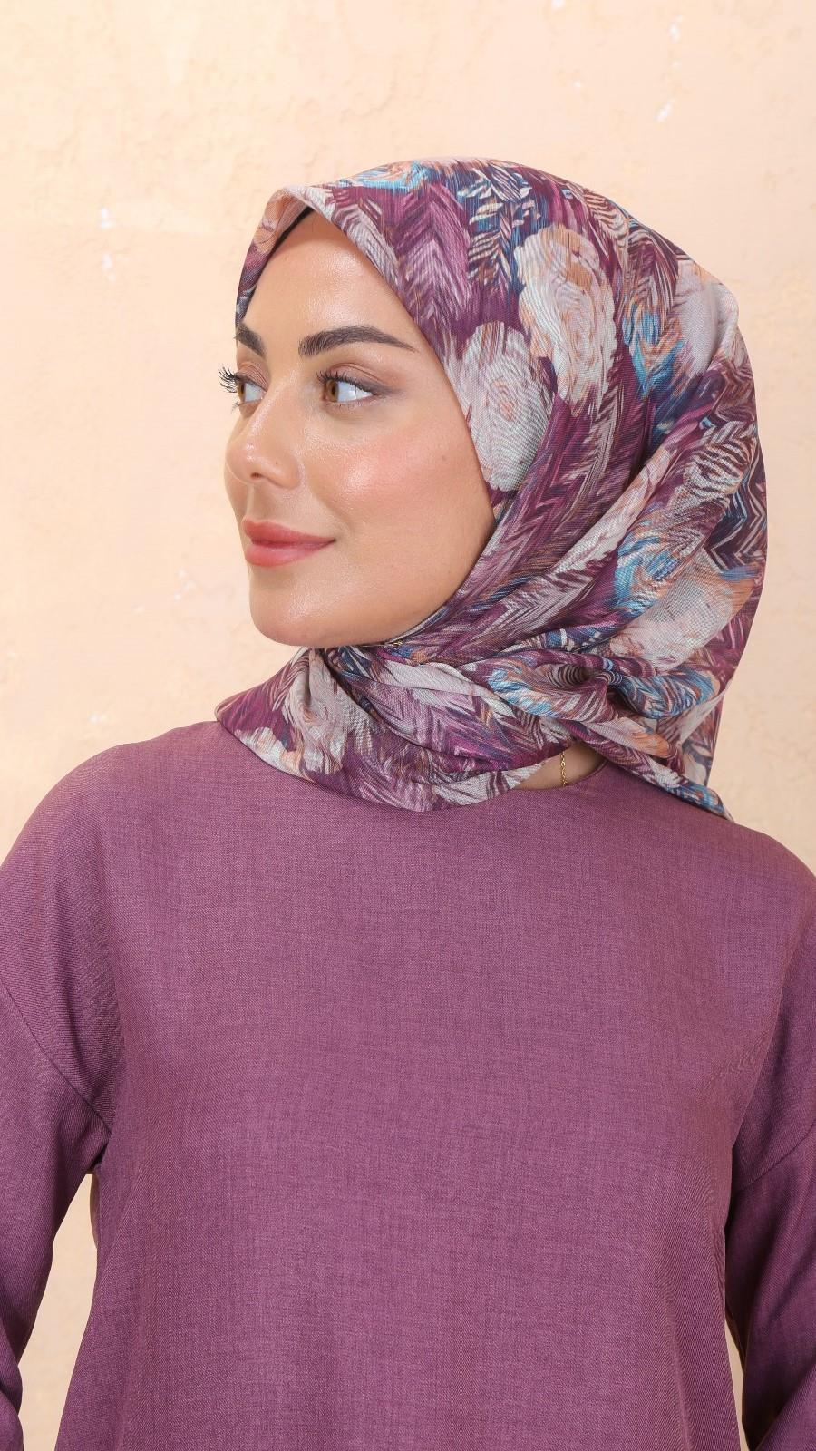 Locella Soft Pamuk Eşarp Mürdüm-10