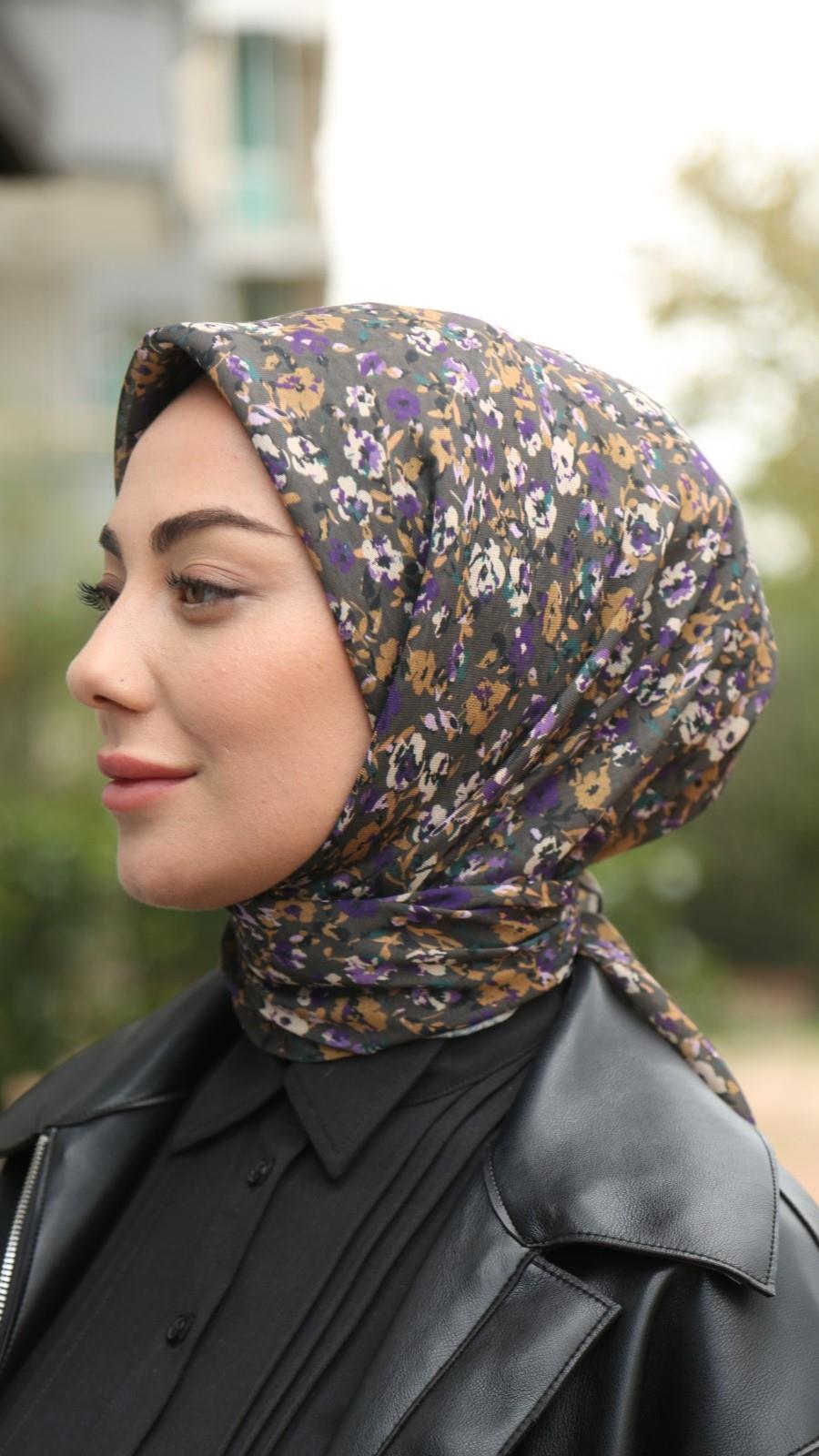 Locella Soft Pamuk Eşarp Koyu Haki-35