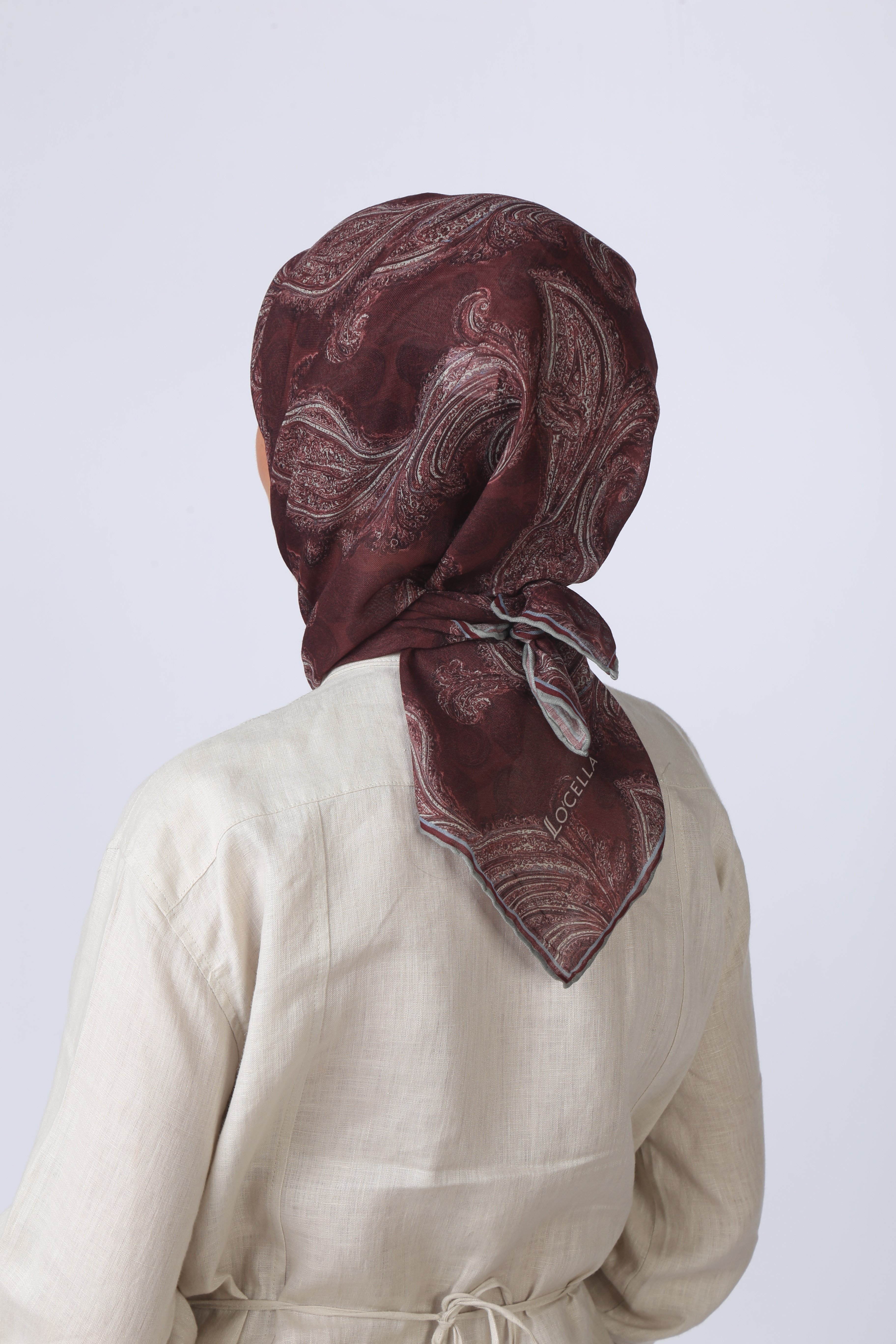 Locella Soft Pamuk Eşarp Bordo