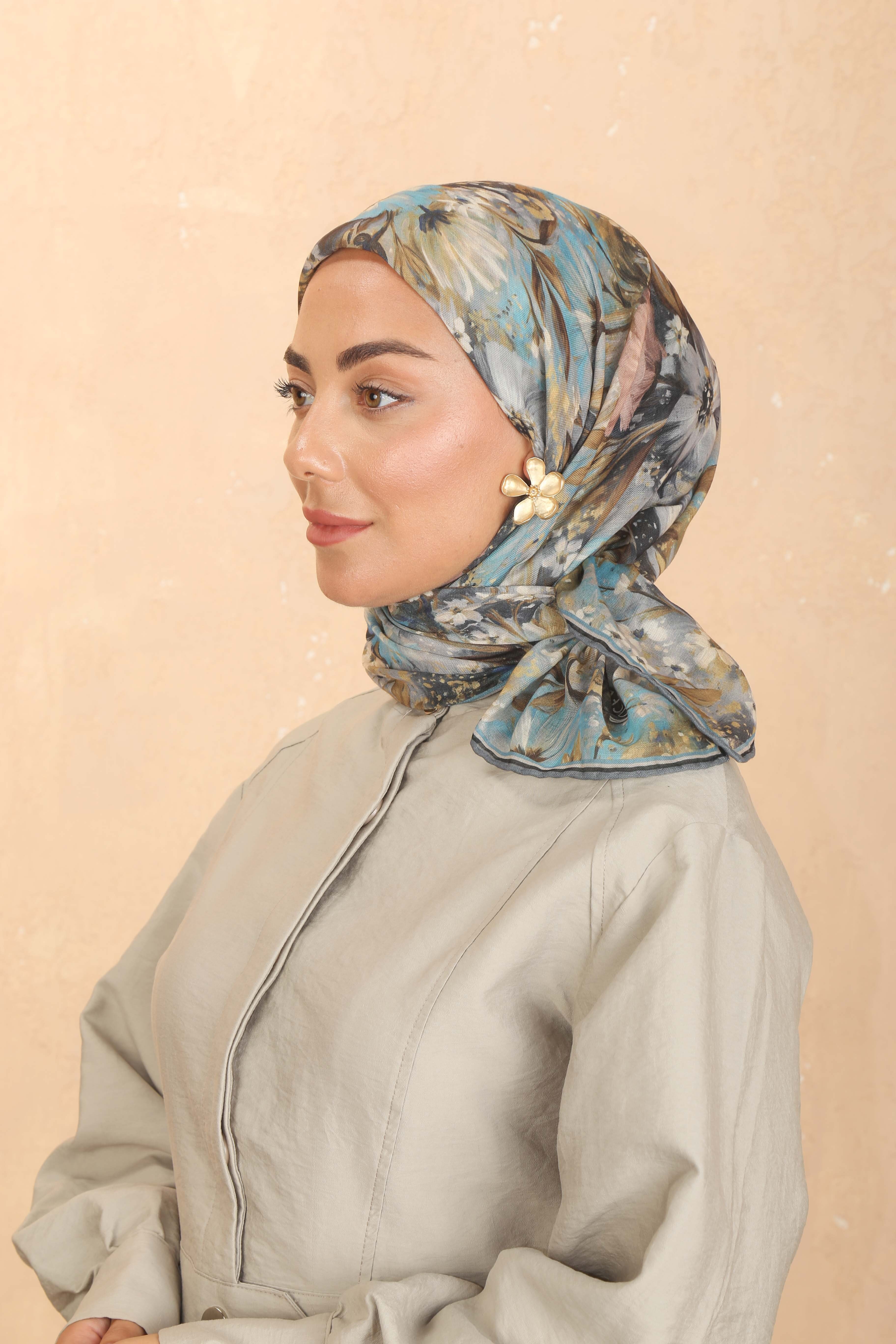 Locella Soft Pamuk Eşarp Mavi